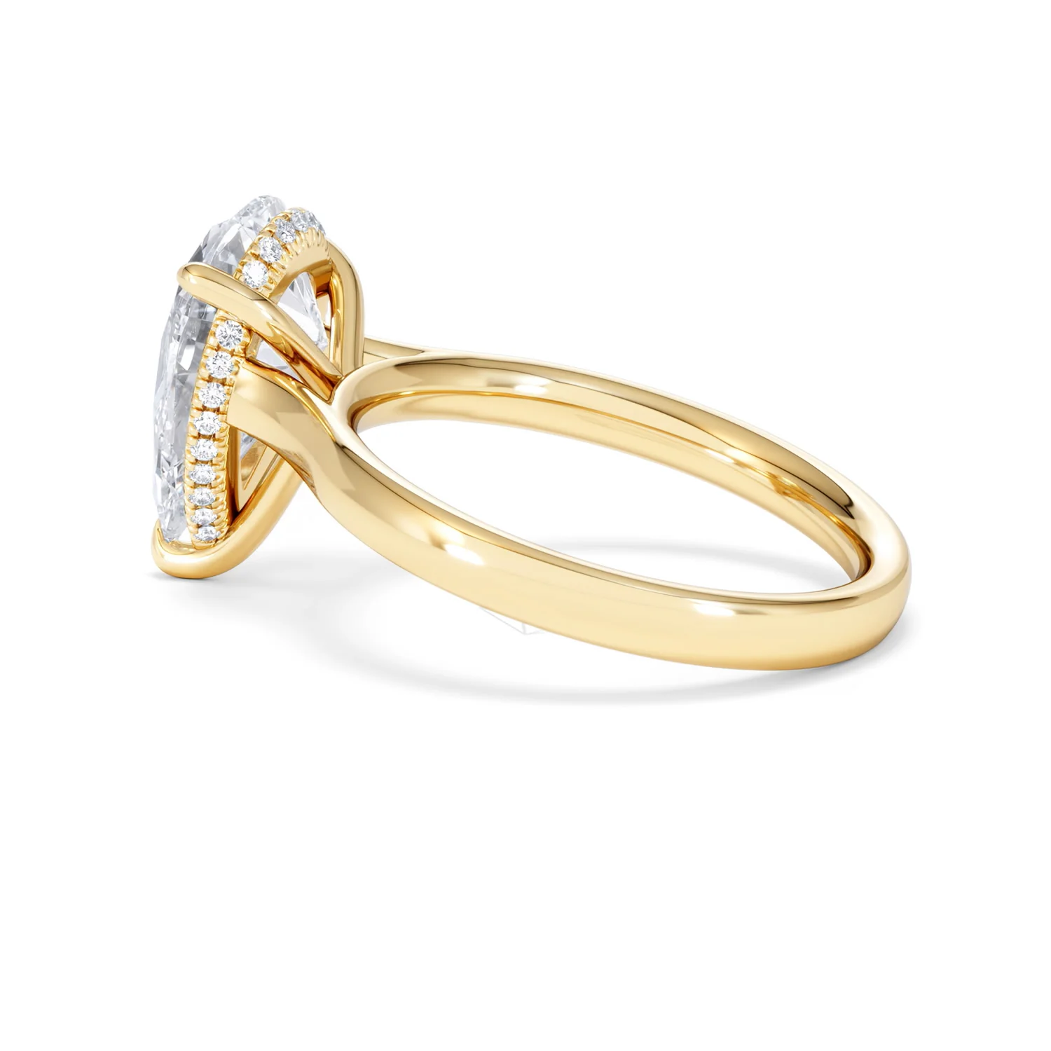Amora Pear 3.11ct Hidden Halo Lab Diamond Engagement Ring G/VS Set in 18K Gold - Image 63