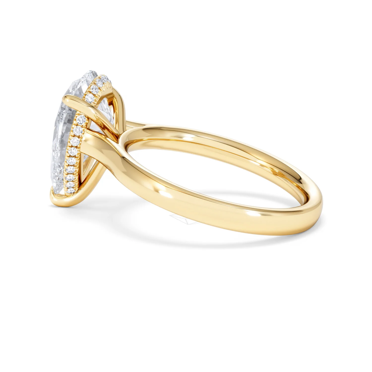 Amora Pear 3.11ct Hidden Halo Lab Diamond Engagement Ring G/VS Set in 18K Gold - Image 64