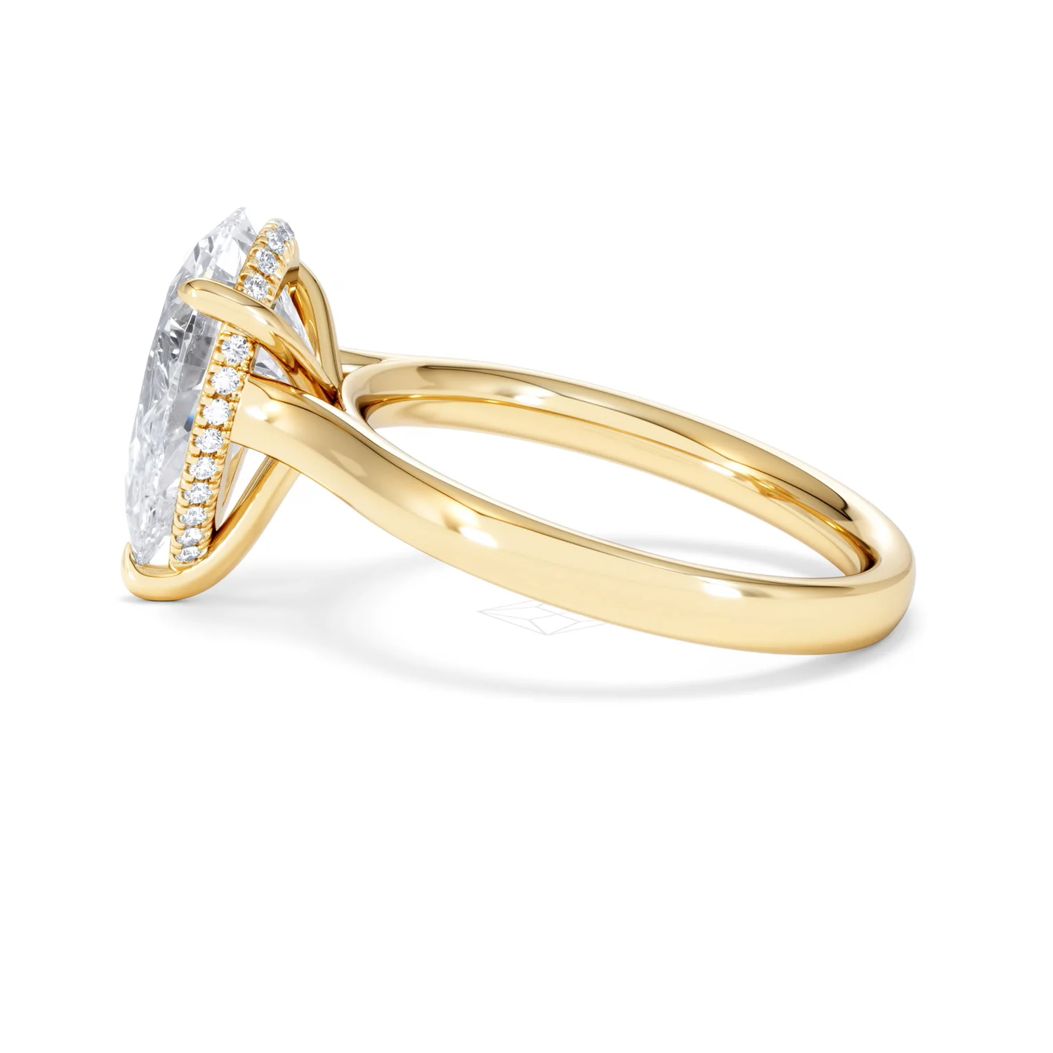 Amora Pear 3.11ct Hidden Halo Lab Diamond Engagement Ring G/VS Set in 18K Gold - Image 66
