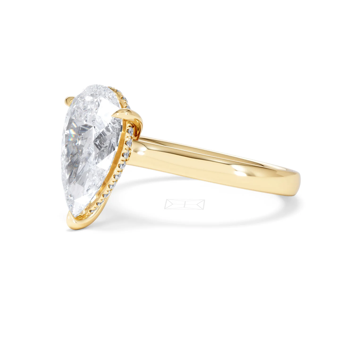 Amora Pear 3.11ct Hidden Halo Lab Diamond Engagement Ring G/VS Set in 18K Gold - Image 77