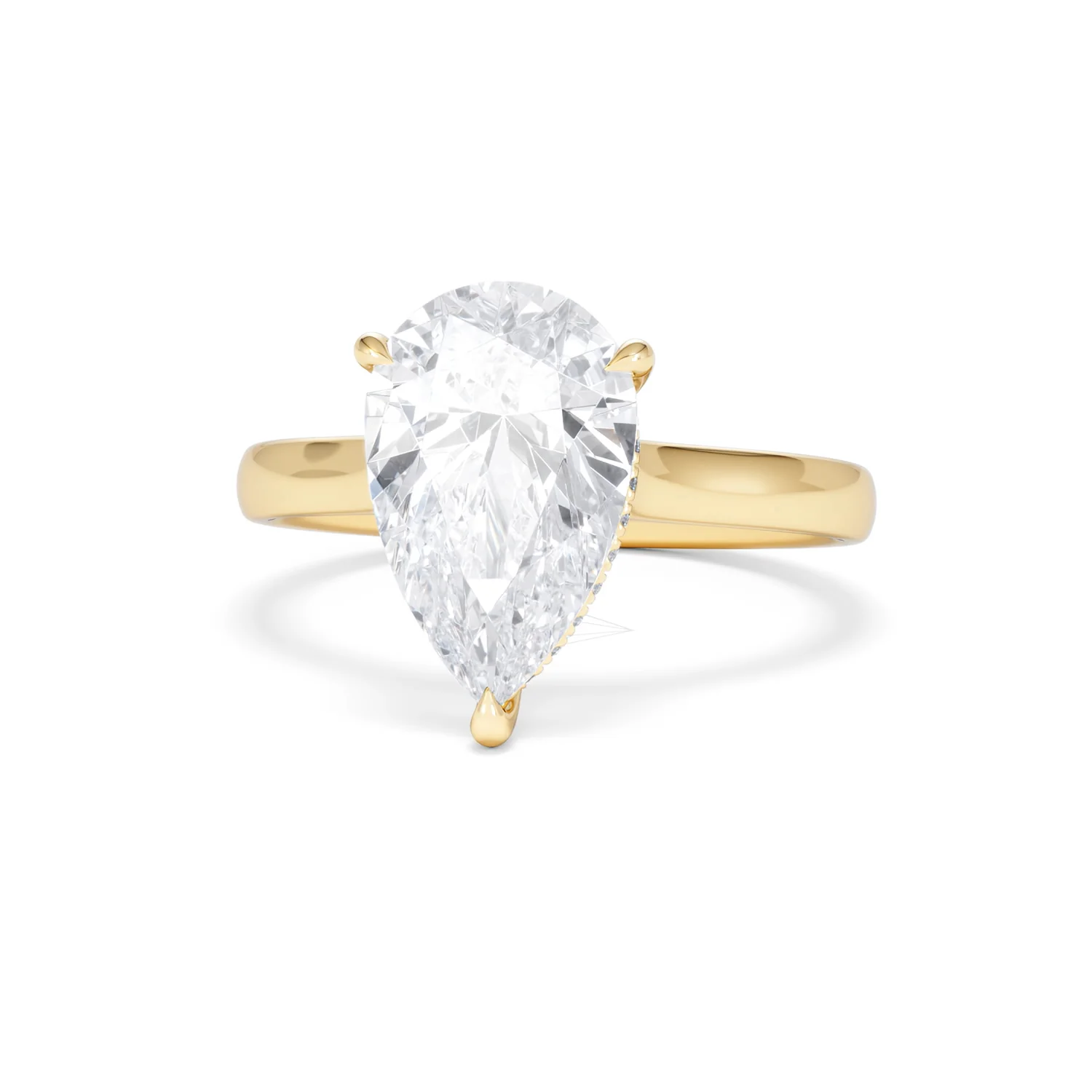 Amora Pear 3.11ct Hidden Halo Lab Diamond Engagement Ring G/VS Set in 18K Gold - Image 86