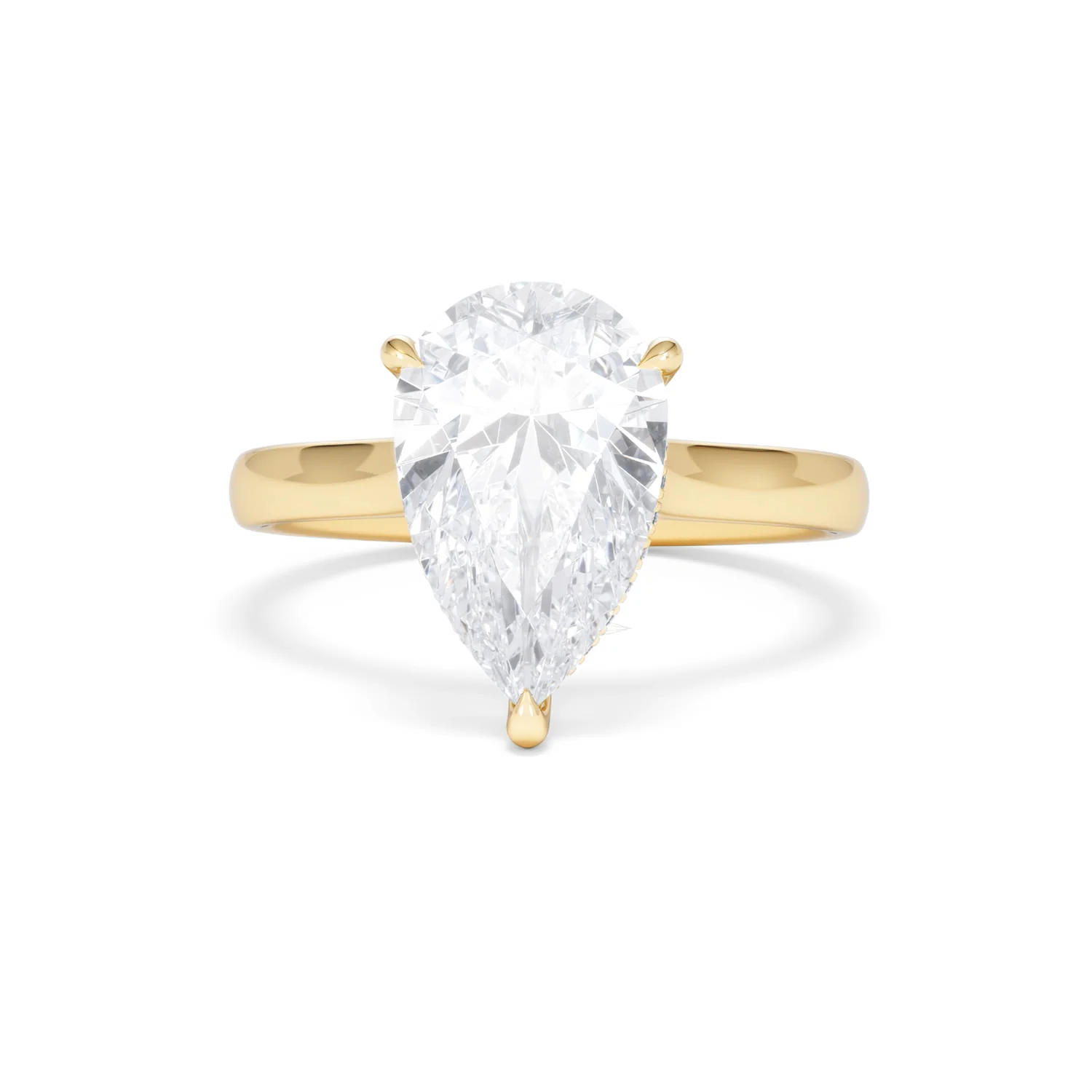 Amora Pear 3.11ct Hidden Halo Lab Diamond Engagement Ring G/VS Set in 18K Gold - Image 87
