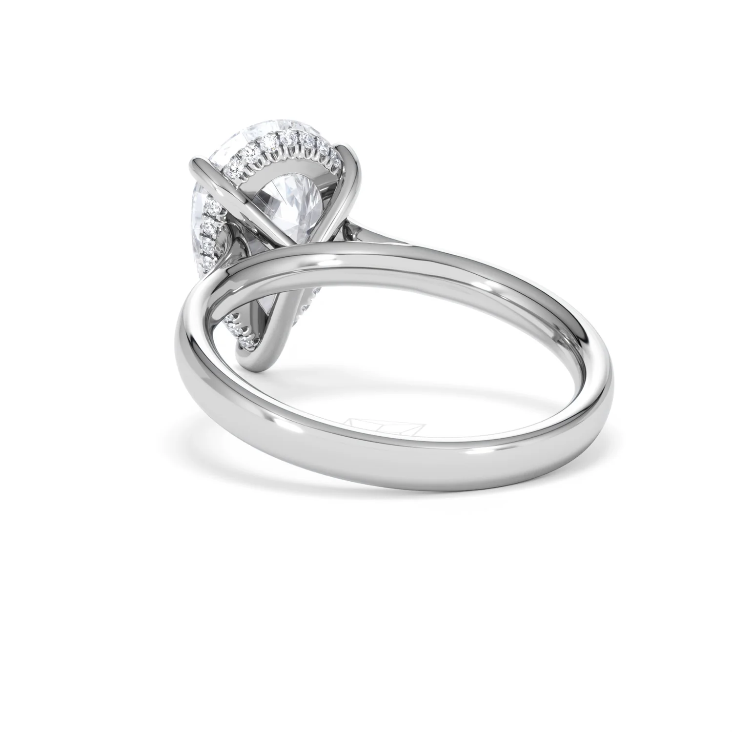 Amora Pear 3.11ct Hidden Halo Lab Diamond Engagement Ring G/VS Set in 18K White Gold - Image 54