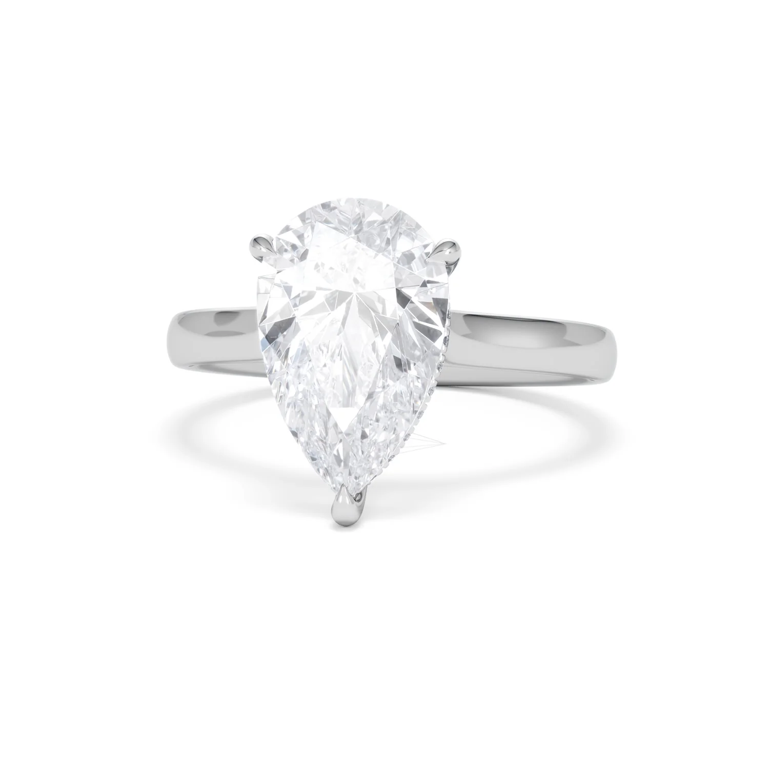 Amora Pear 3.11ct Hidden Halo Lab Diamond Engagement Ring G/VS Set in 18K White Gold - Image 86