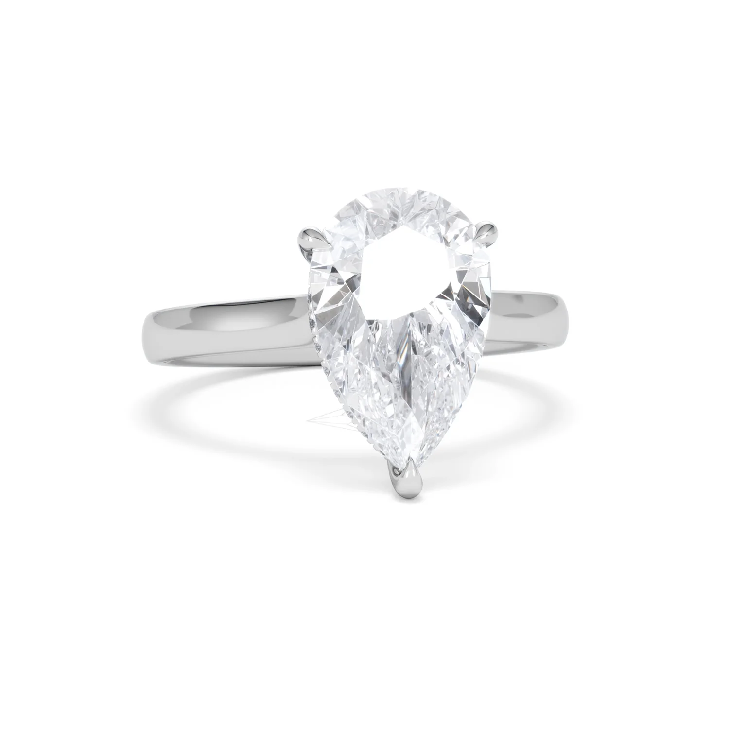 Amora Pear 3.11ct Hidden Halo Lab Diamond Engagement Ring G/VS Set in Platinum - Image 10
