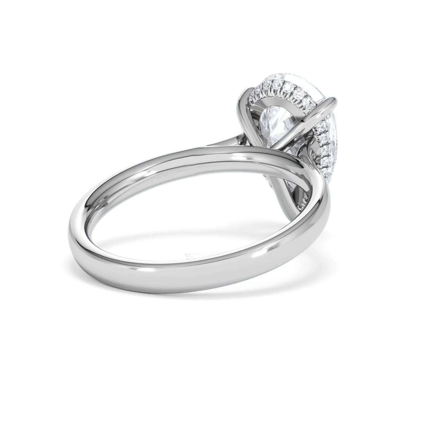 Amora Pear 3.11ct Hidden Halo Lab Diamond Engagement Ring G/VS Set in Platinum - Image 40