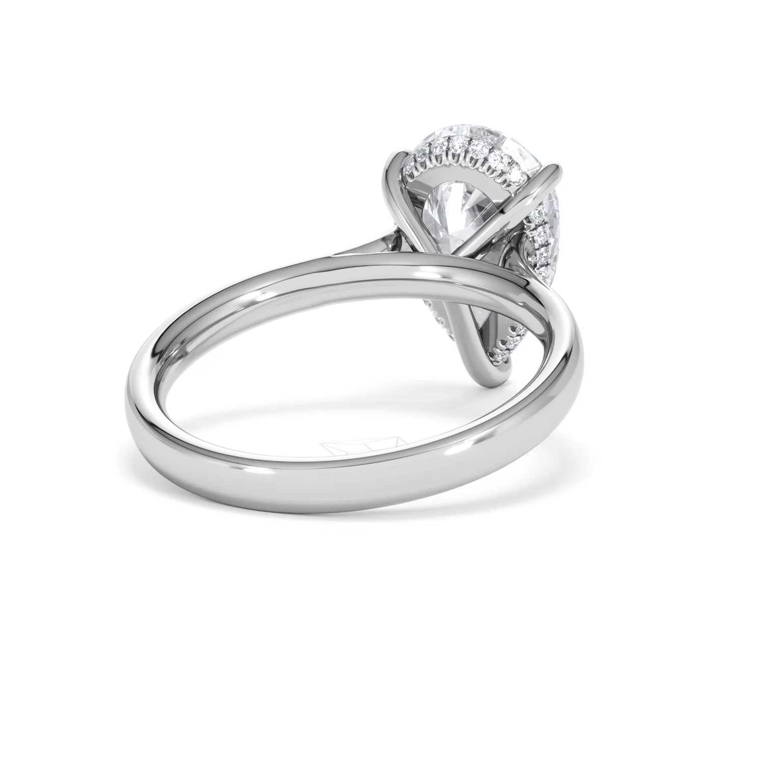 Amora Pear 3.11ct Hidden Halo Lab Diamond Engagement Ring G/VS Set in Platinum - Image 42
