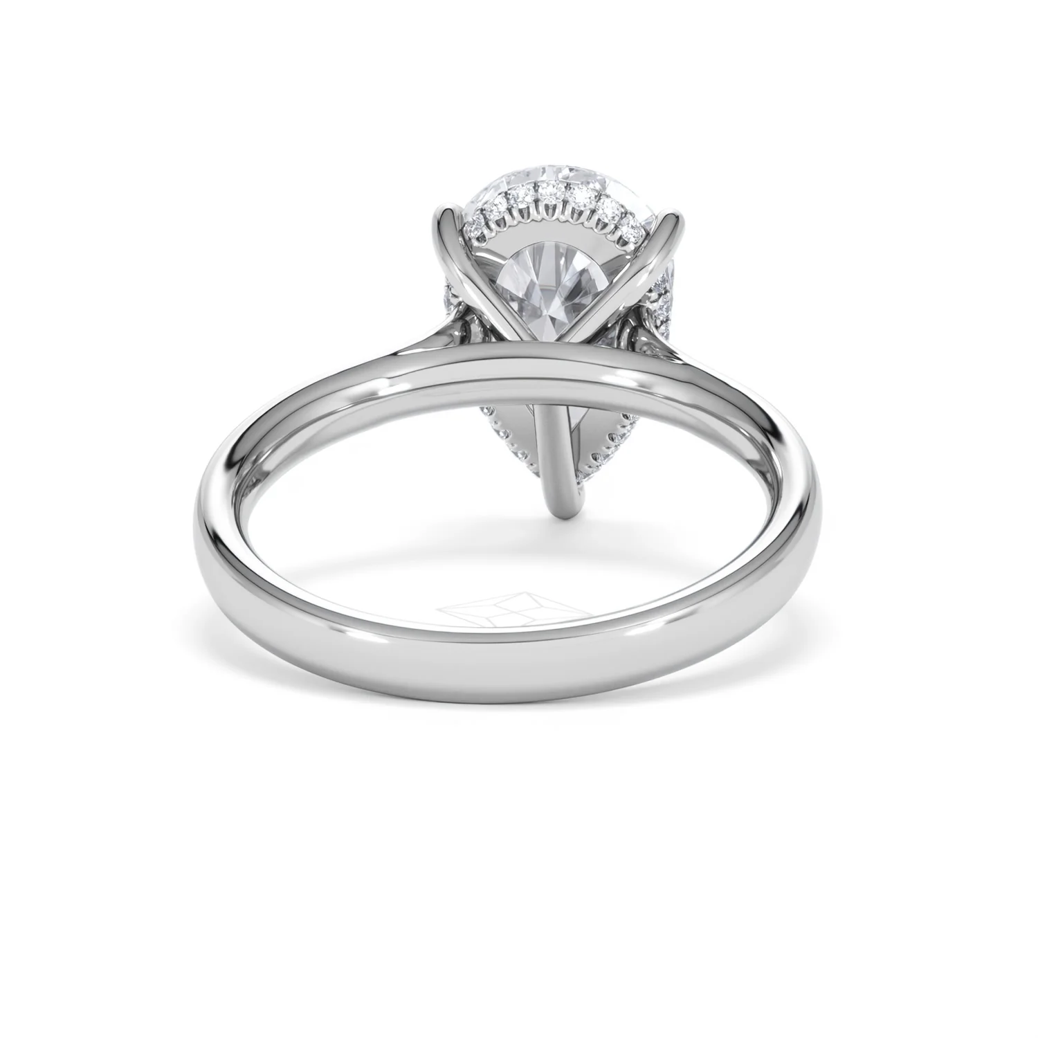 Amora Pear 3.11ct Hidden Halo Lab Diamond Engagement Ring G/VS Set in Platinum - Image 46