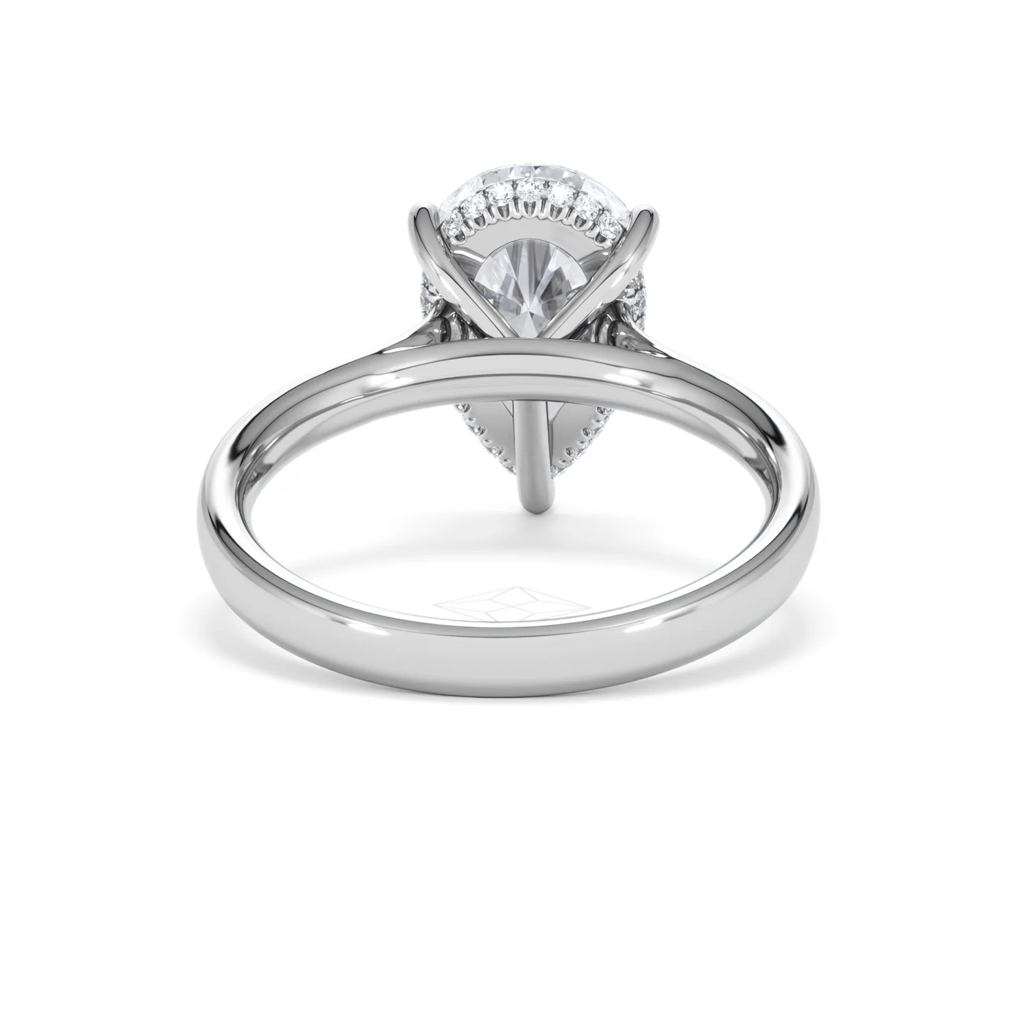Amora Pear 3.11ct Hidden Halo Lab Diamond Engagement Ring G/VS Set in Platinum - Image 47