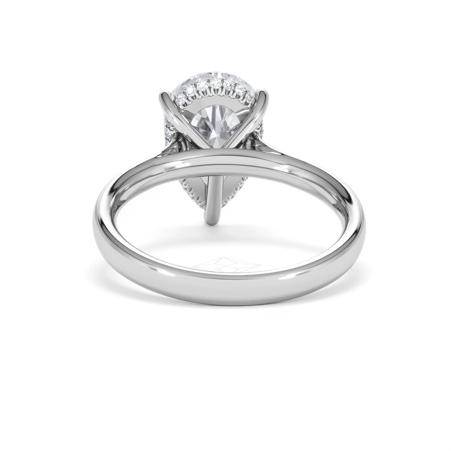 Amora Pear 3.11ct Hidden Halo Lab Diamond Engagement Ring G/VS Set in Platinum - Image 49
