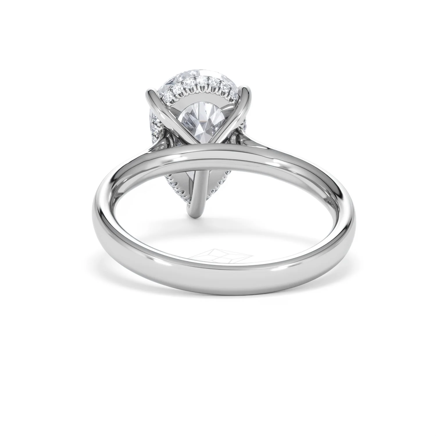 Amora Pear 3.11ct Hidden Halo Lab Diamond Engagement Ring G/VS Set in Platinum - Image 50