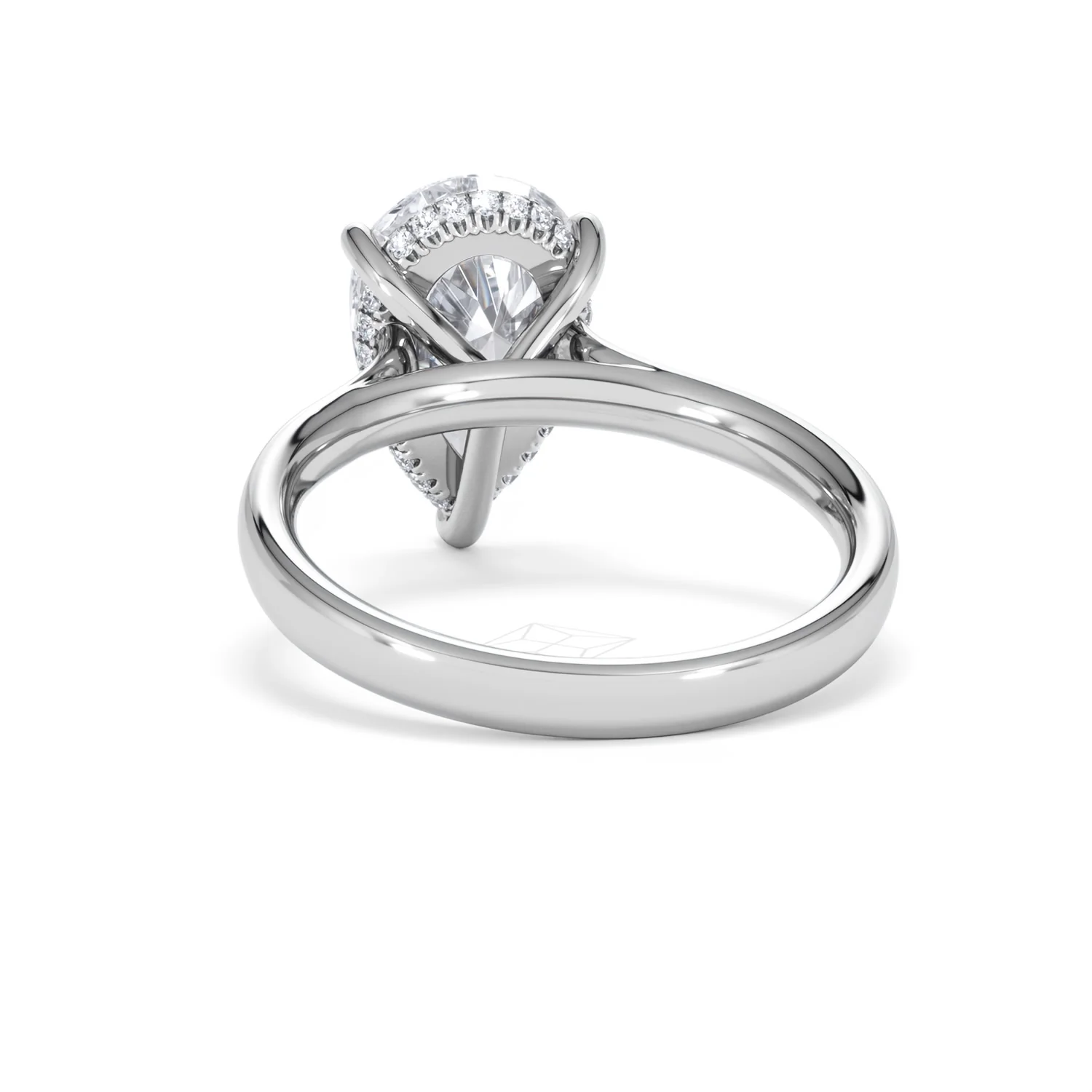 Amora Pear 3.11ct Hidden Halo Lab Diamond Engagement Ring G/VS Set in Platinum - Image 51