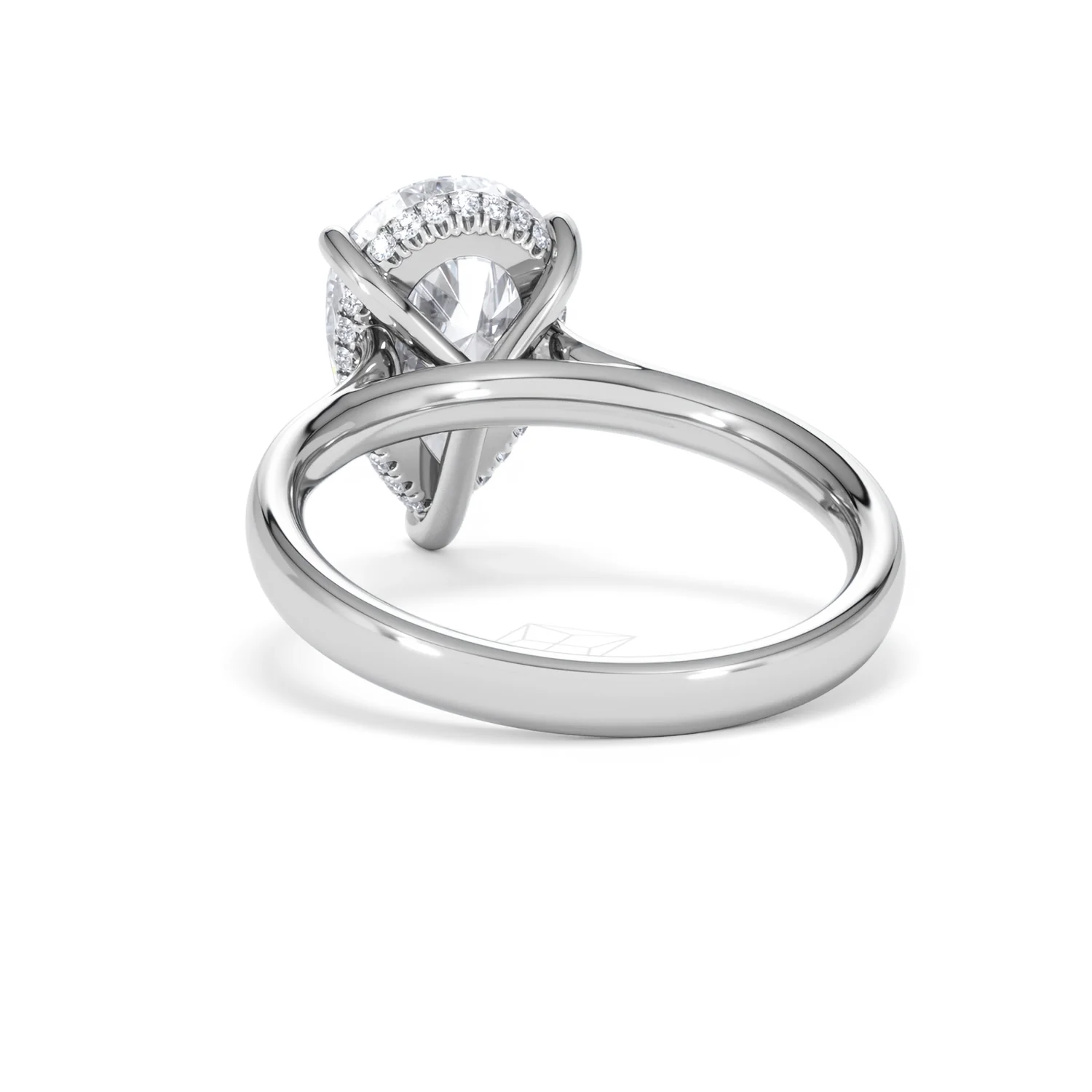 Amora Pear 3.11ct Hidden Halo Lab Diamond Engagement Ring G/VS Set in Platinum - Image 52