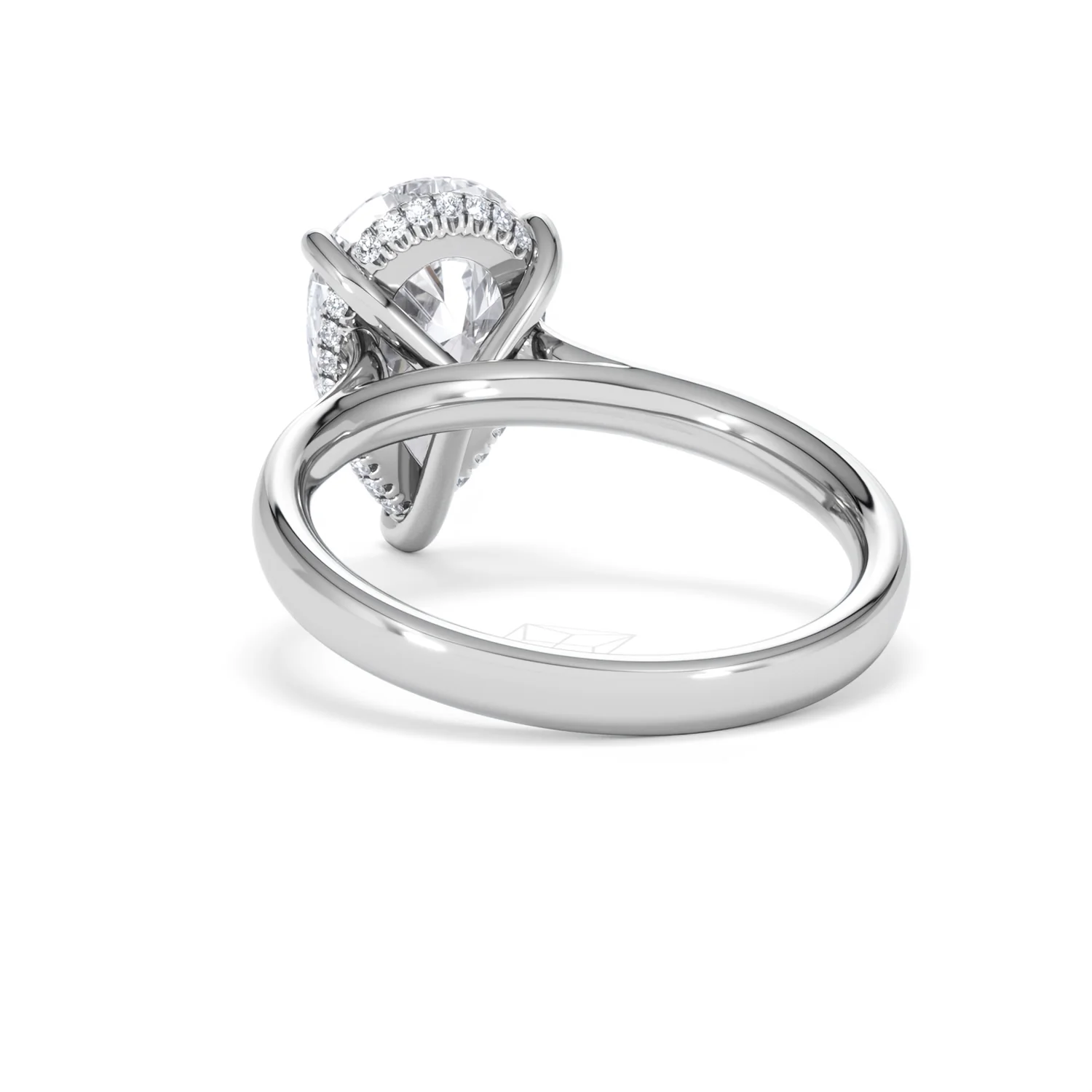 Amora Pear 3.11ct Hidden Halo Lab Diamond Engagement Ring G/VS Set in Platinum - Image 53