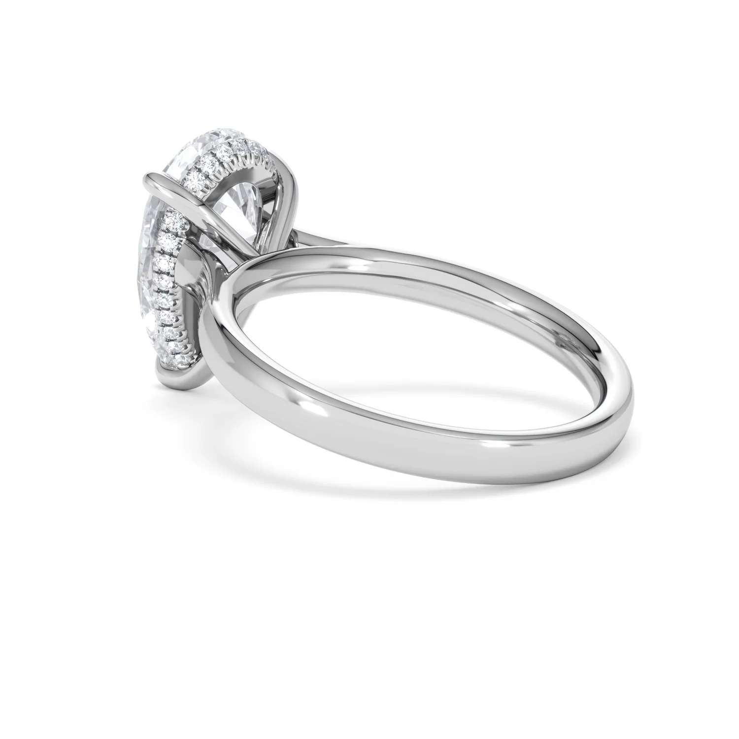 Amora Pear 3.11ct Hidden Halo Lab Diamond Engagement Ring G/VS Set in Platinum - Image 59