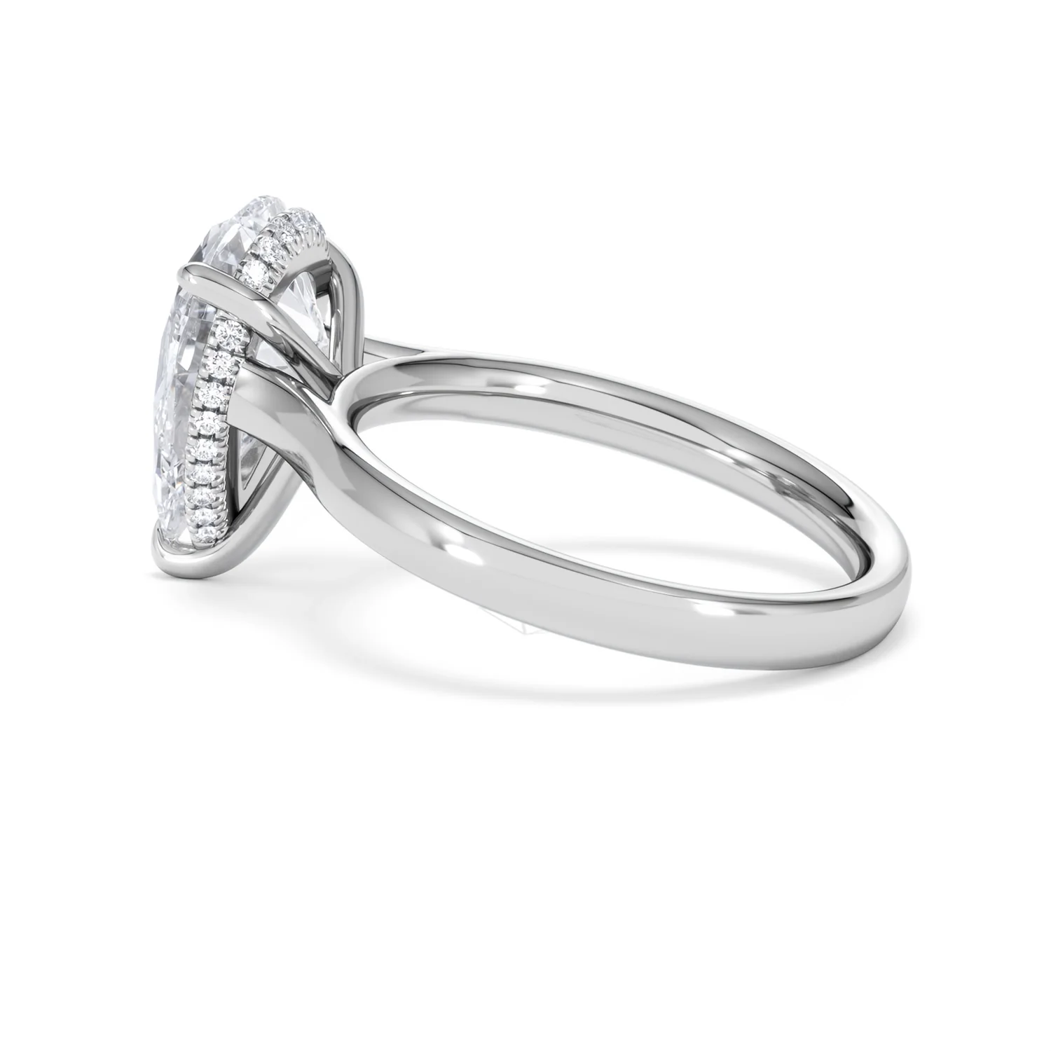 Amora Pear 3.11ct Hidden Halo Lab Diamond Engagement Ring G/VS Set in Platinum - Image 63