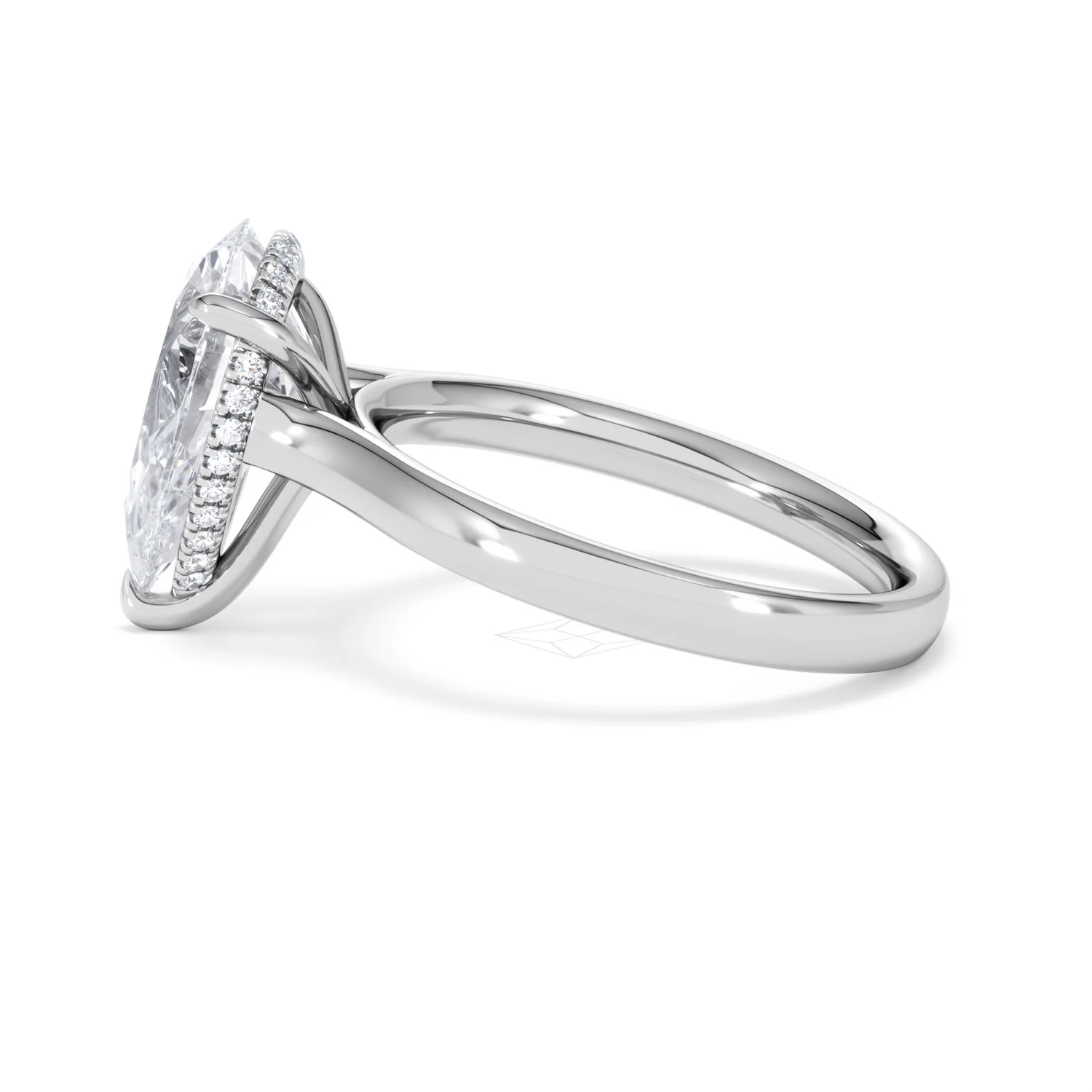 Amora Pear 3.11ct Hidden Halo Lab Diamond Engagement Ring G/VS Set in Platinum - Image 67