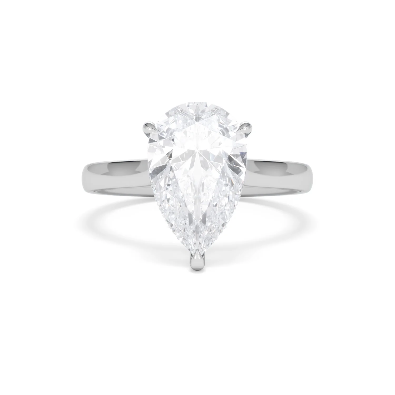Amora Pear 3.11ct Hidden Halo Lab Diamond Engagement Ring G/VS Set in Platinum - Image 8