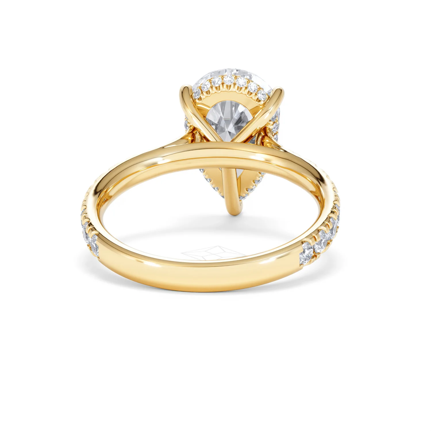 Amora Pear 3.36ct Hidden Halo Lab Diamond Engagement Ring With Side Stones Set in 18K Gold - Image 47