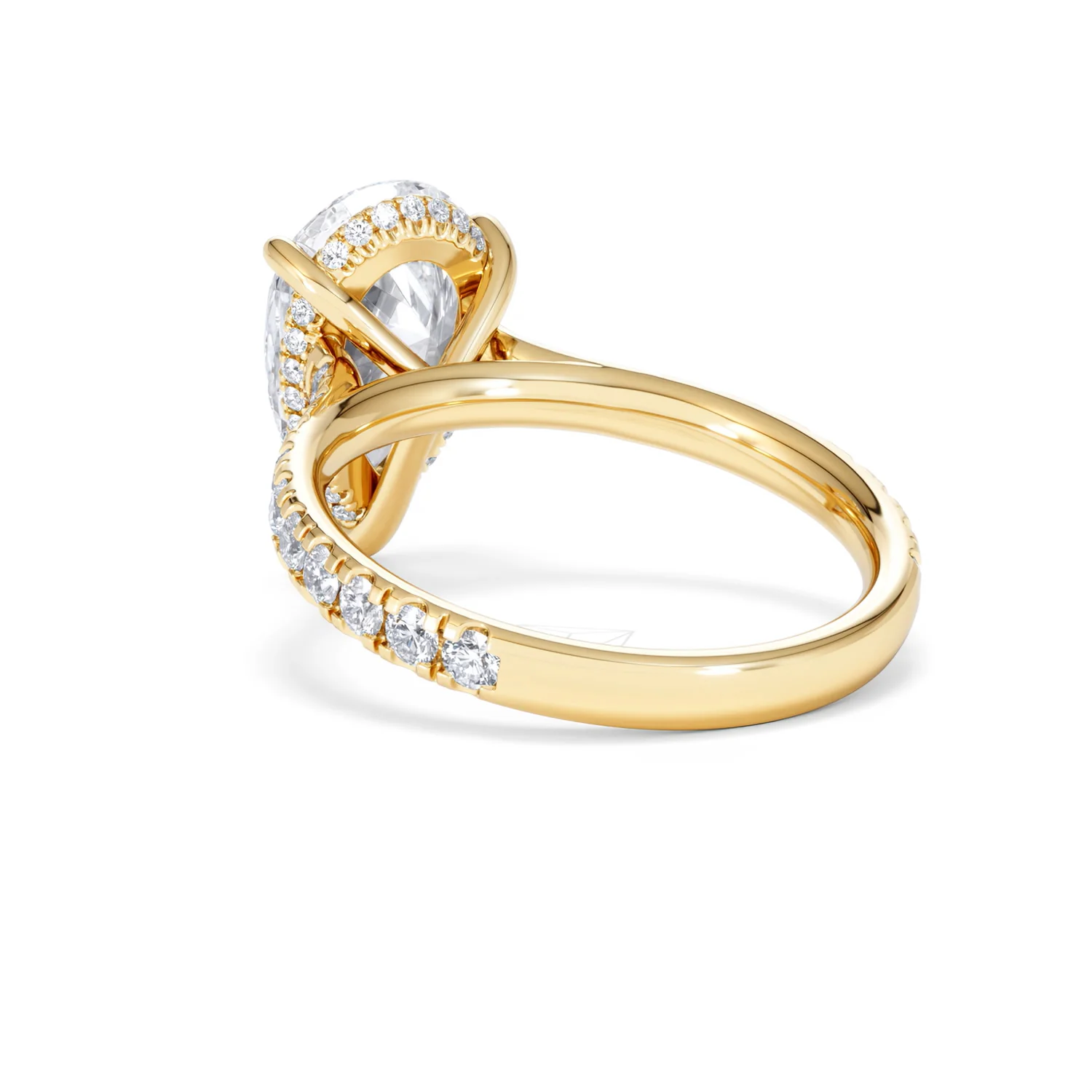 Amora Pear 3.36ct Hidden Halo Lab Diamond Engagement Ring With Side Stones Set in 18K Gold - Image 56