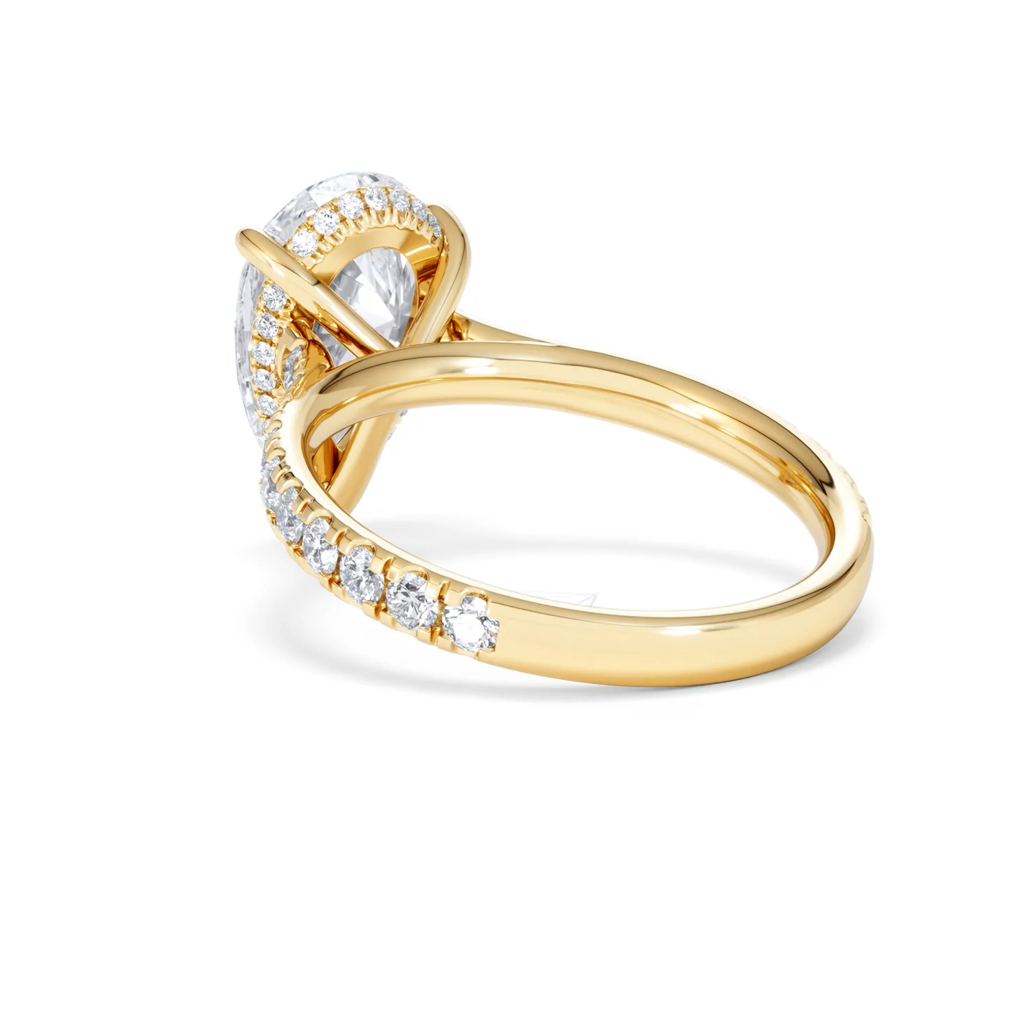 Amora Pear 3.36ct Hidden Halo Lab Diamond Engagement Ring With Side Stones Set in 18K Gold - Image 57