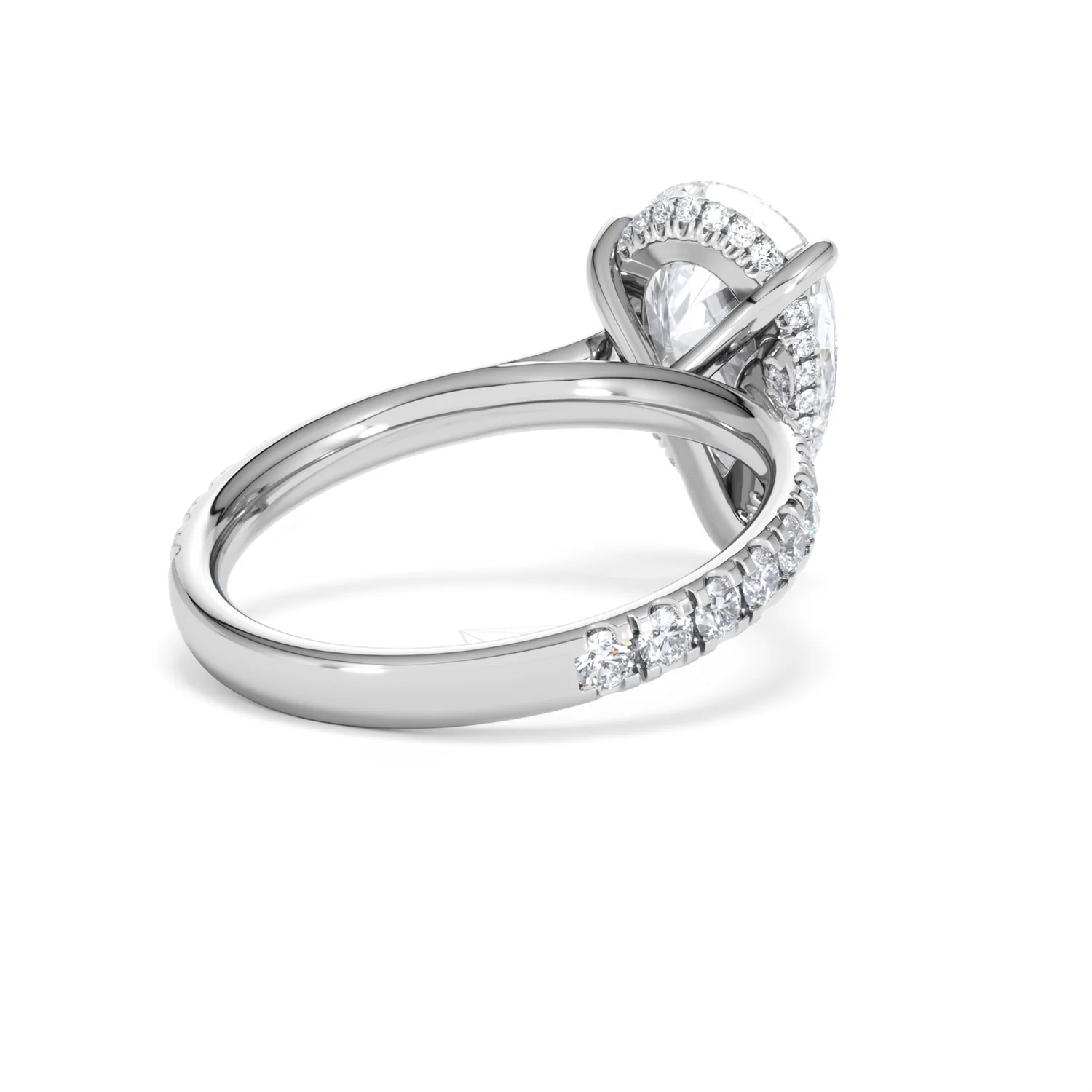 Amora Pear 3.36ct Hidden Halo Lab Diamond Engagement Ring With Side Stones Set in 18K Platinum - Image 40