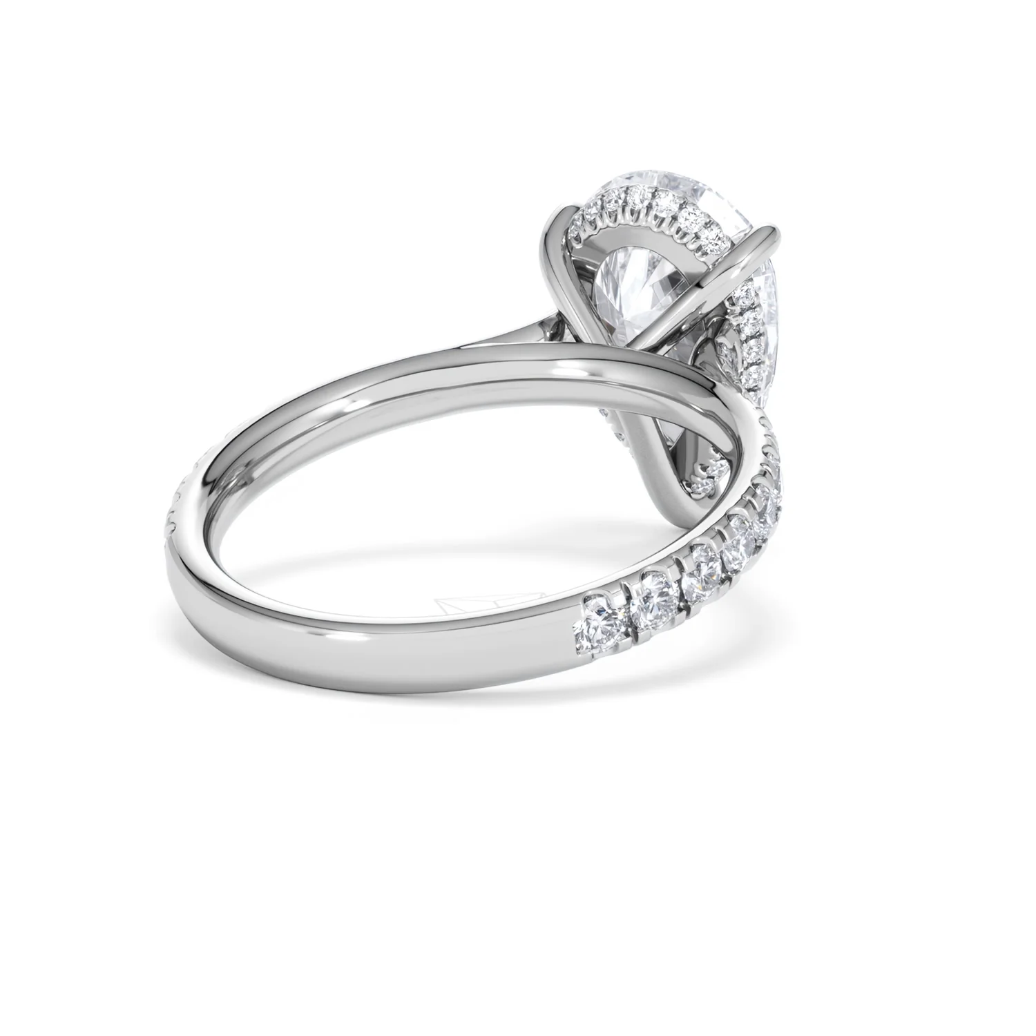 Amora Pear 3.36ct Hidden Halo Lab Diamond Engagement Ring With Side Stones Set in 18K Platinum - Image 41