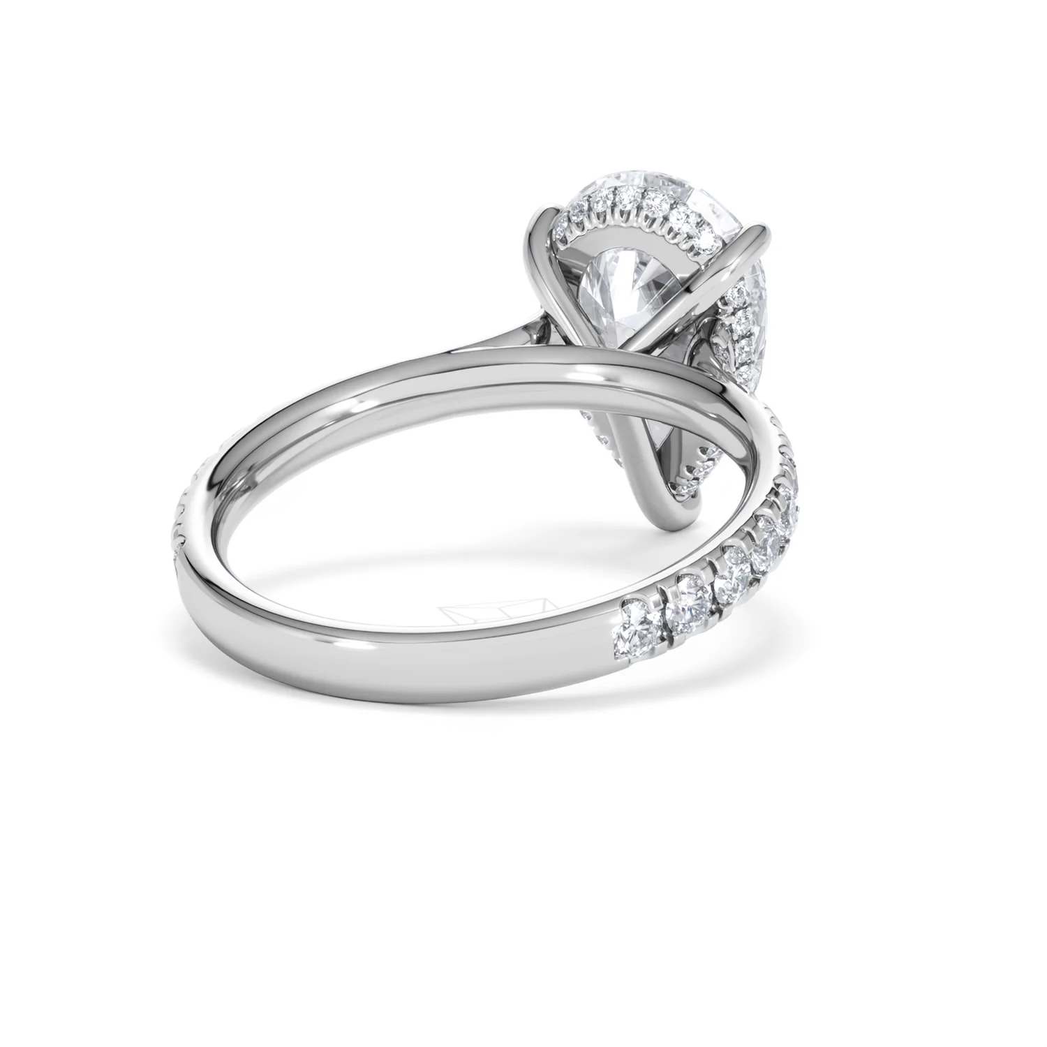 Amora Pear 3.36ct Hidden Halo Lab Diamond Engagement Ring With Side Stones Set in 18K Platinum - Image 42