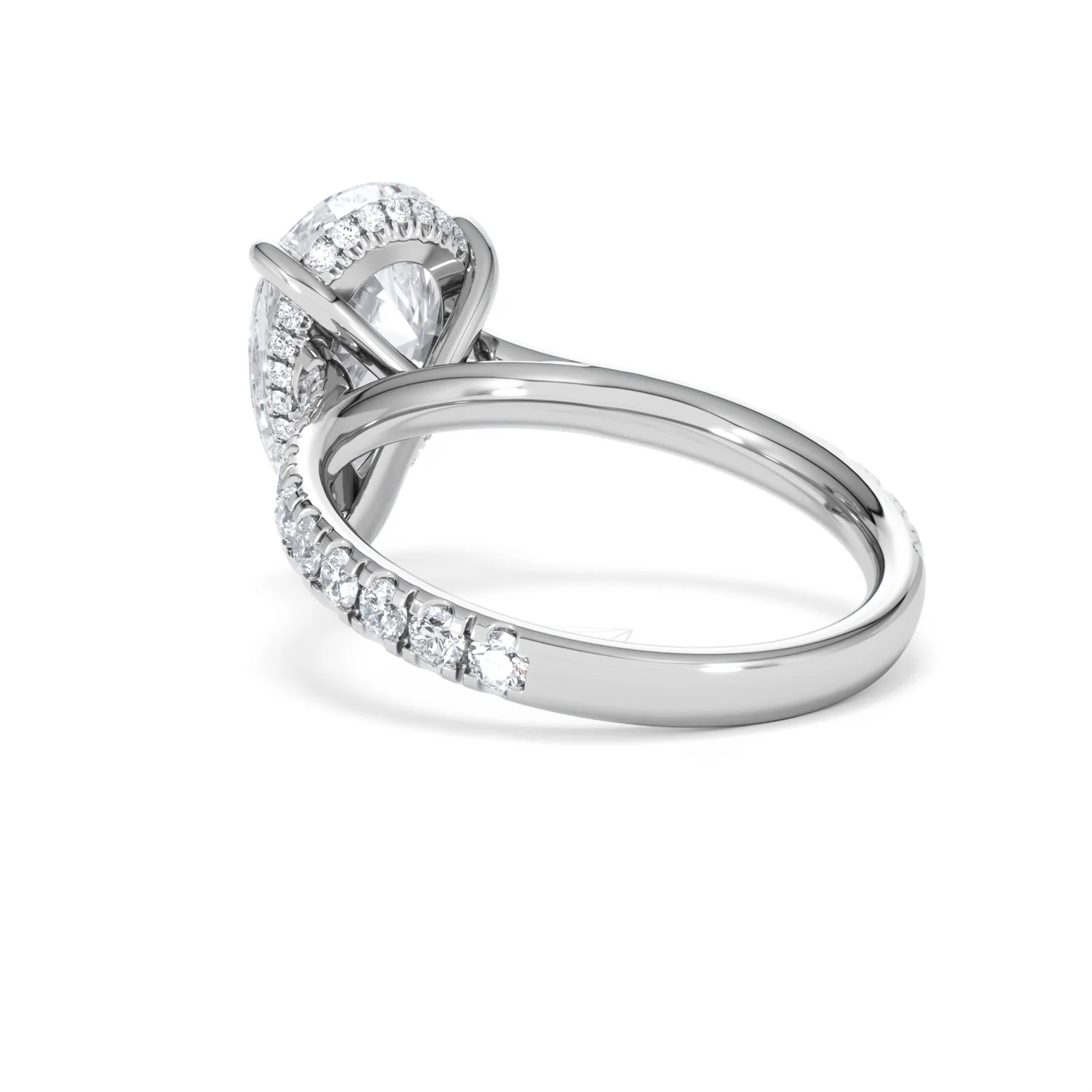 Amora Pear 3.36ct Hidden Halo Lab Diamond Engagement Ring With Side Stones Set in 18K Platinum - Image 56