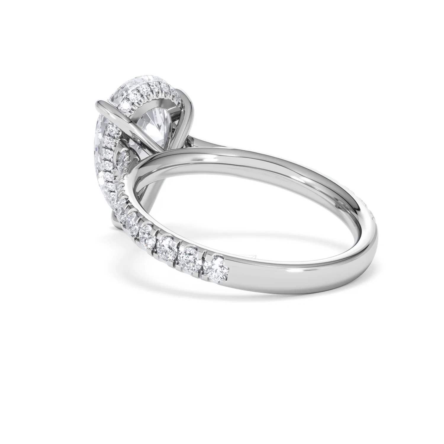 Amora Pear 3.36ct Hidden Halo Lab Diamond Engagement Ring With Side Stones Set in 18K Platinum - Image 57