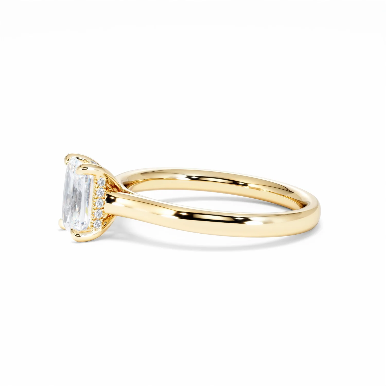 Amora Radiant 1.00ct Hidden Halo Diamond Engagement Ring G/VS1 Set in 18K Gold - Image 74