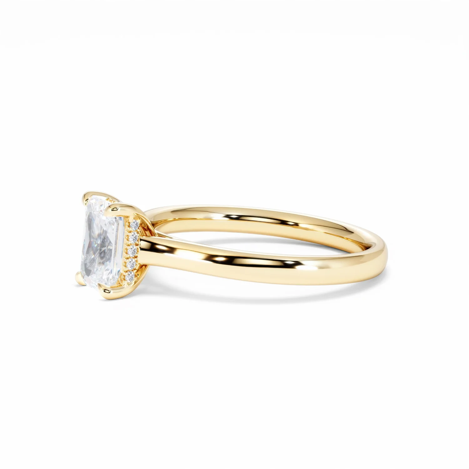 Amora Radiant 1.00ct Hidden Halo Diamond Engagement Ring G/VS1 Set in 18K Gold - Image 76