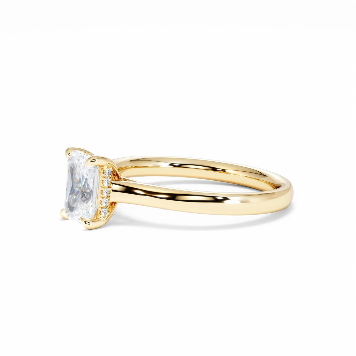 Amora Radiant 1.00ct Hidden Halo Diamond Engagement Ring G/VS1 Set in 18K Gold - Image 77