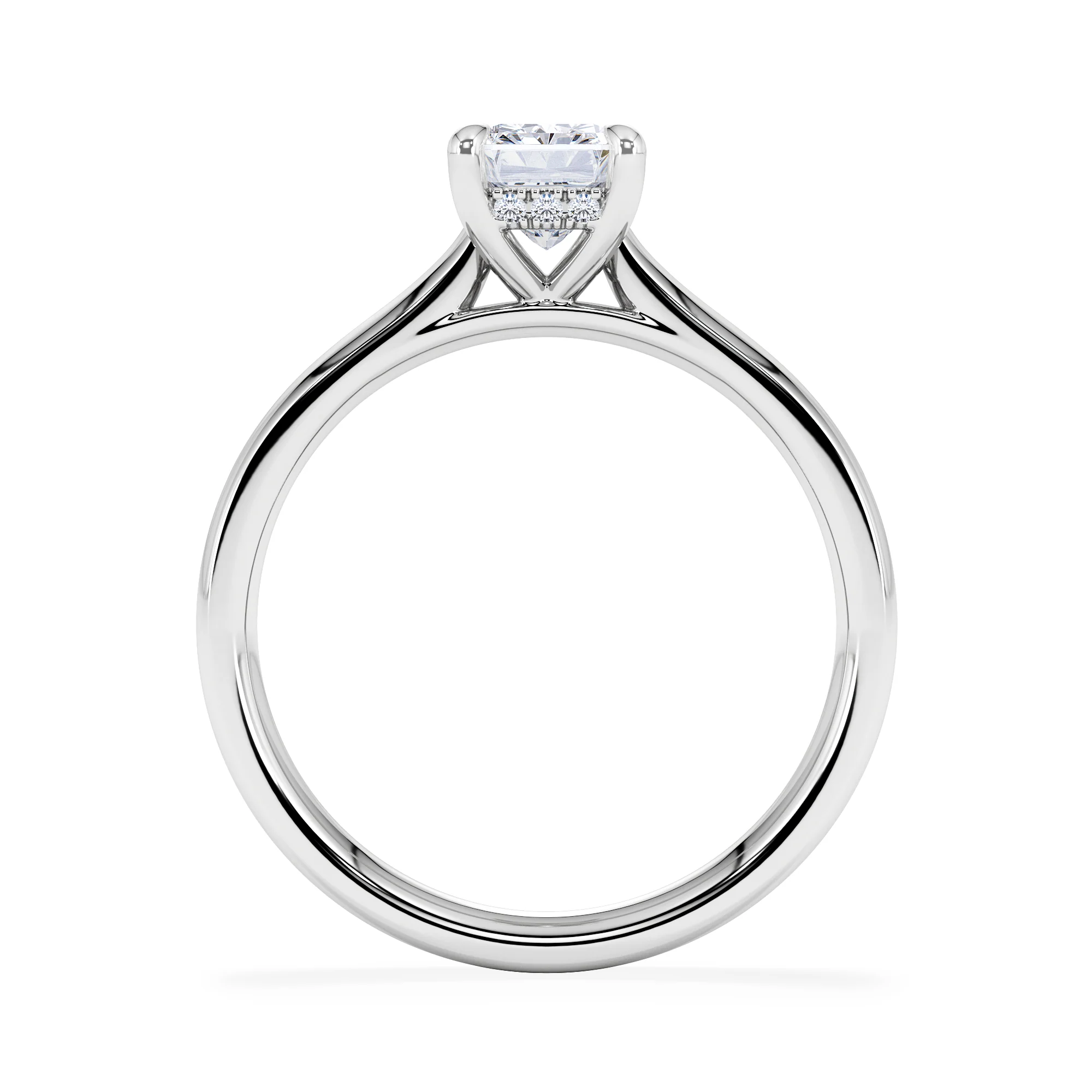 Amora Radiant 1.00ct Hidden Halo Diamond Engagement Ring G/VS1 Set in 18K White Gold - Image 3