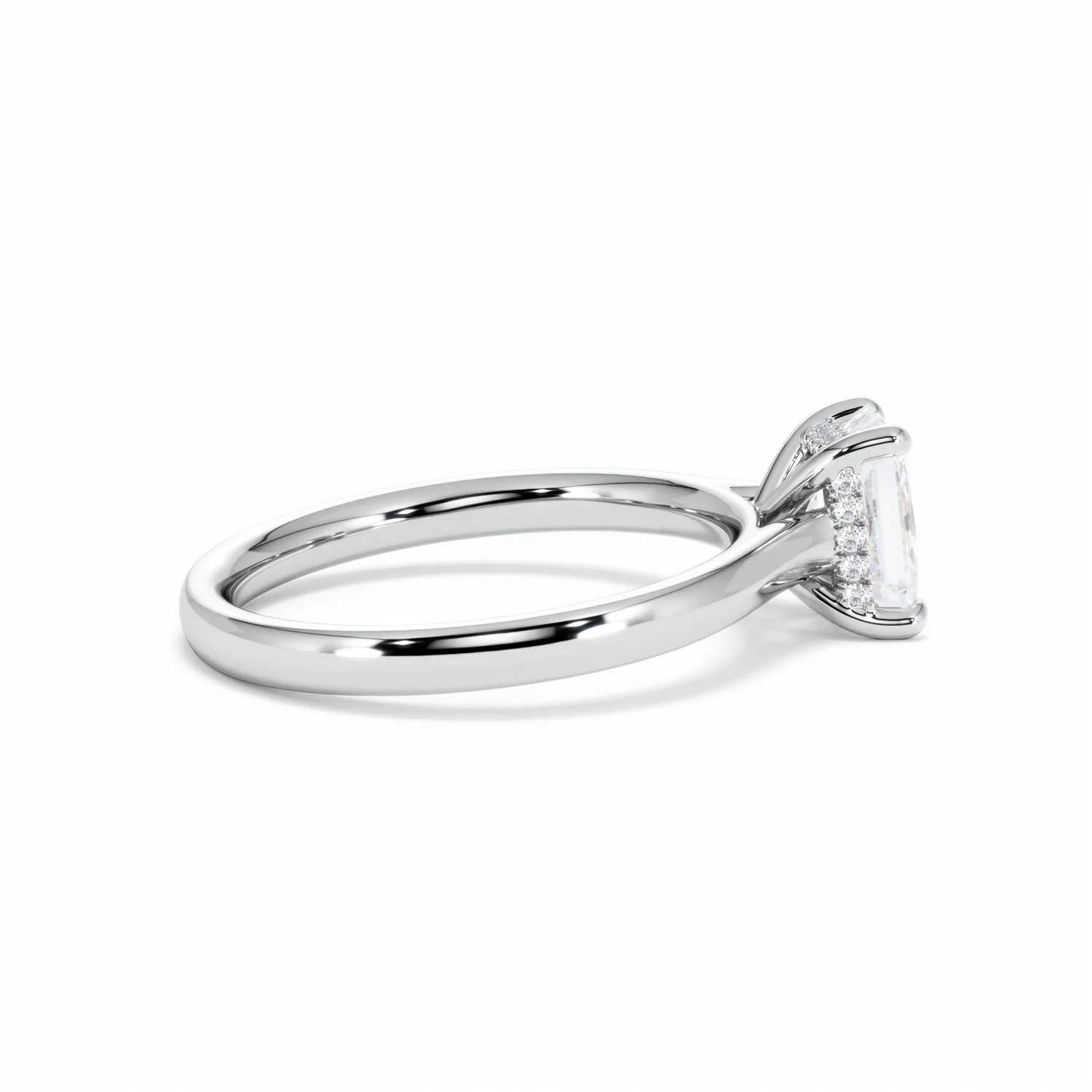 Amora Radiant 1.00ct Hidden Halo Diamond Engagement Ring G/VS1 Set in 18K White Gold - Image 32