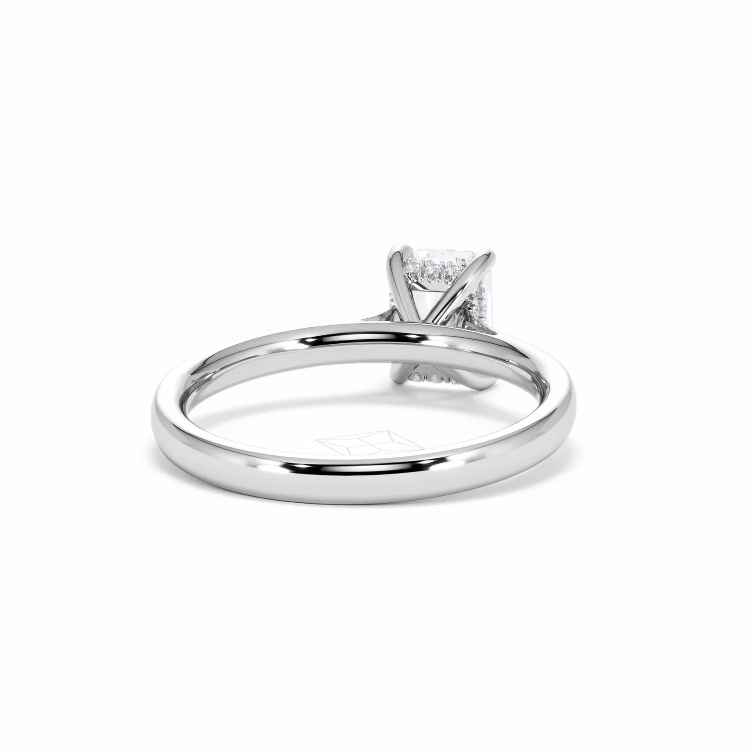 Amora Radiant 1.00ct Hidden Halo Diamond Engagement Ring G/VS1 Set in 18K White Gold - Image 46
