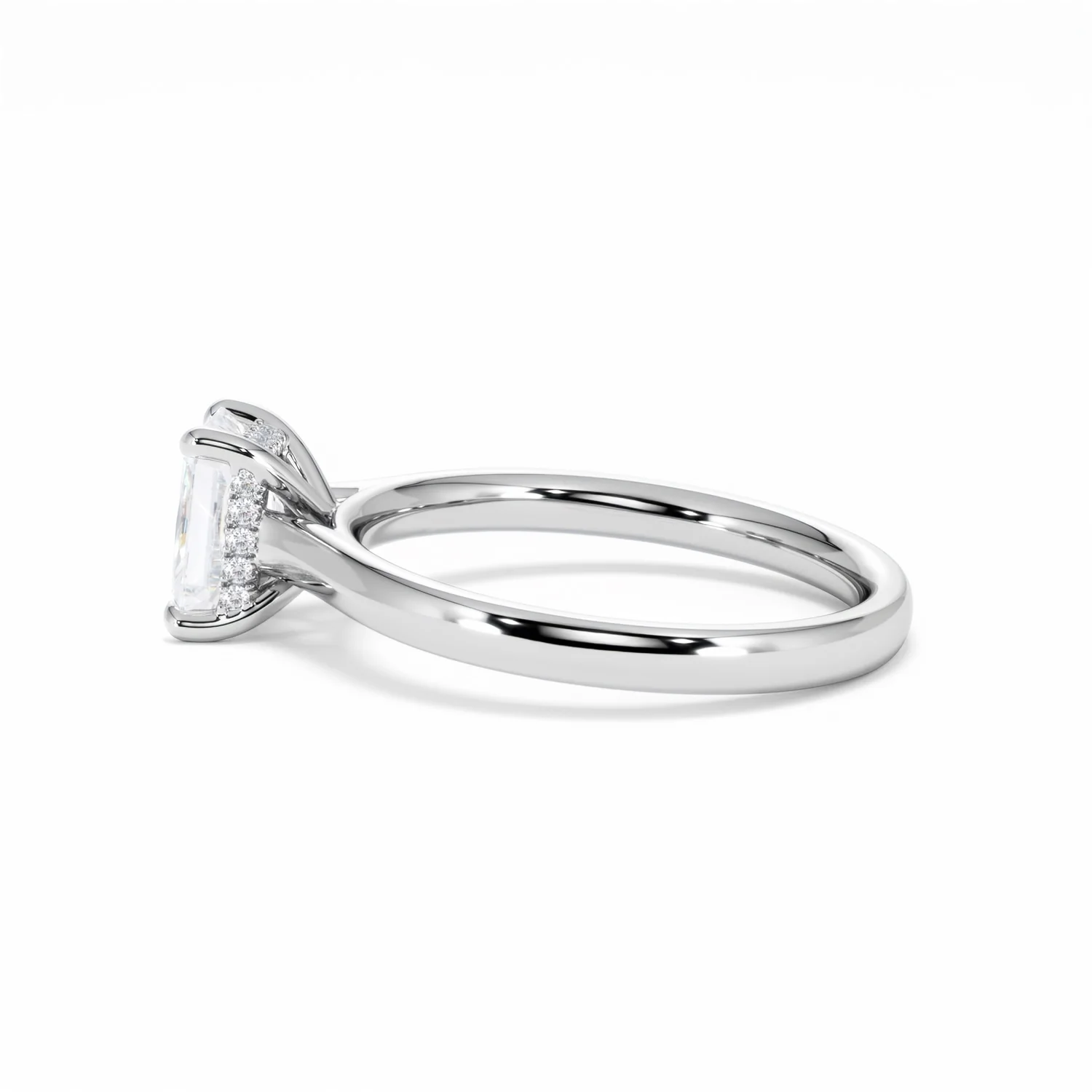 Amora Radiant 1.00ct Hidden Halo Diamond Engagement Ring G/VS1 Set in 18K White Gold - Image 68
