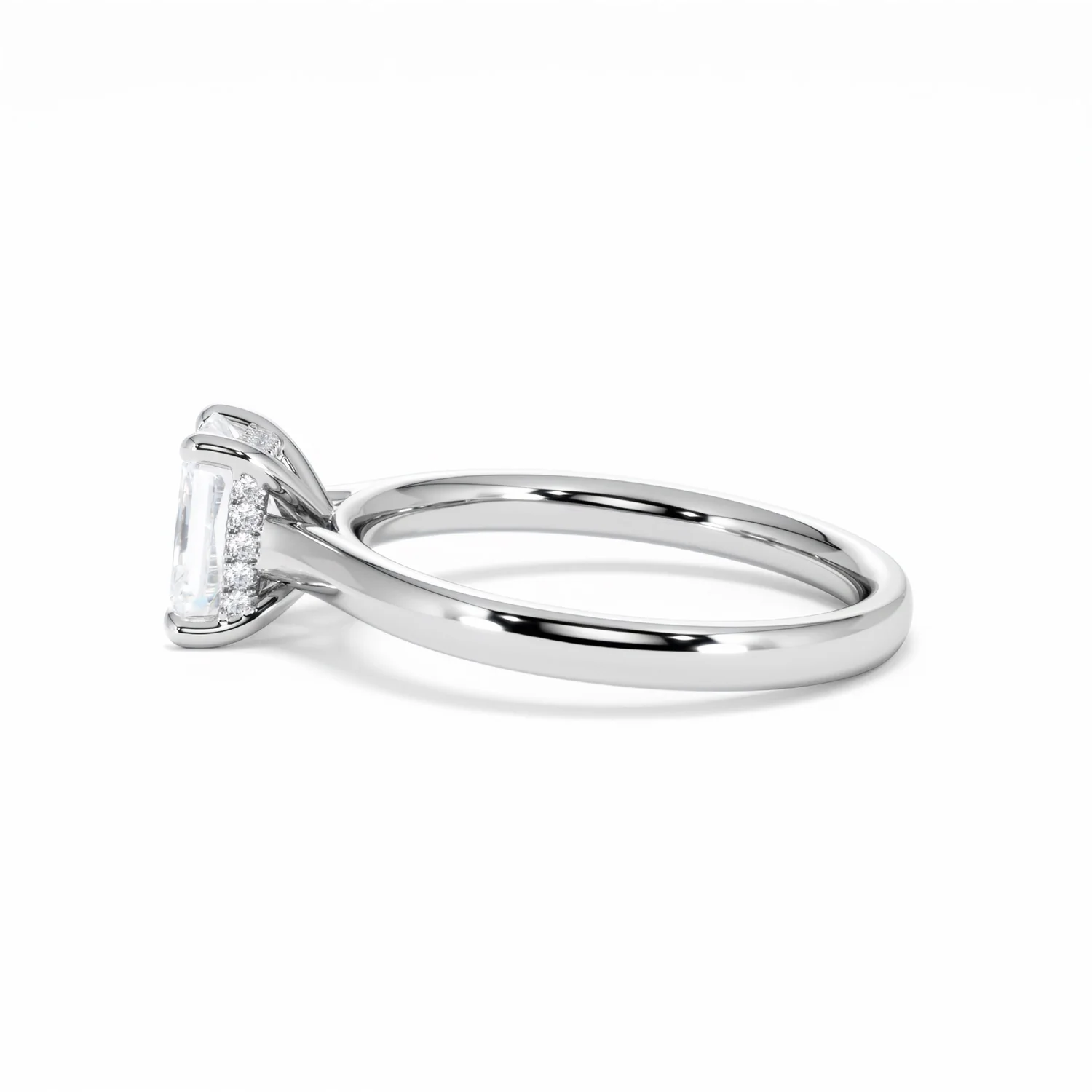 Amora Radiant 1.00ct Hidden Halo Diamond Engagement Ring G/VS1 Set in 18K White Gold - Image 69