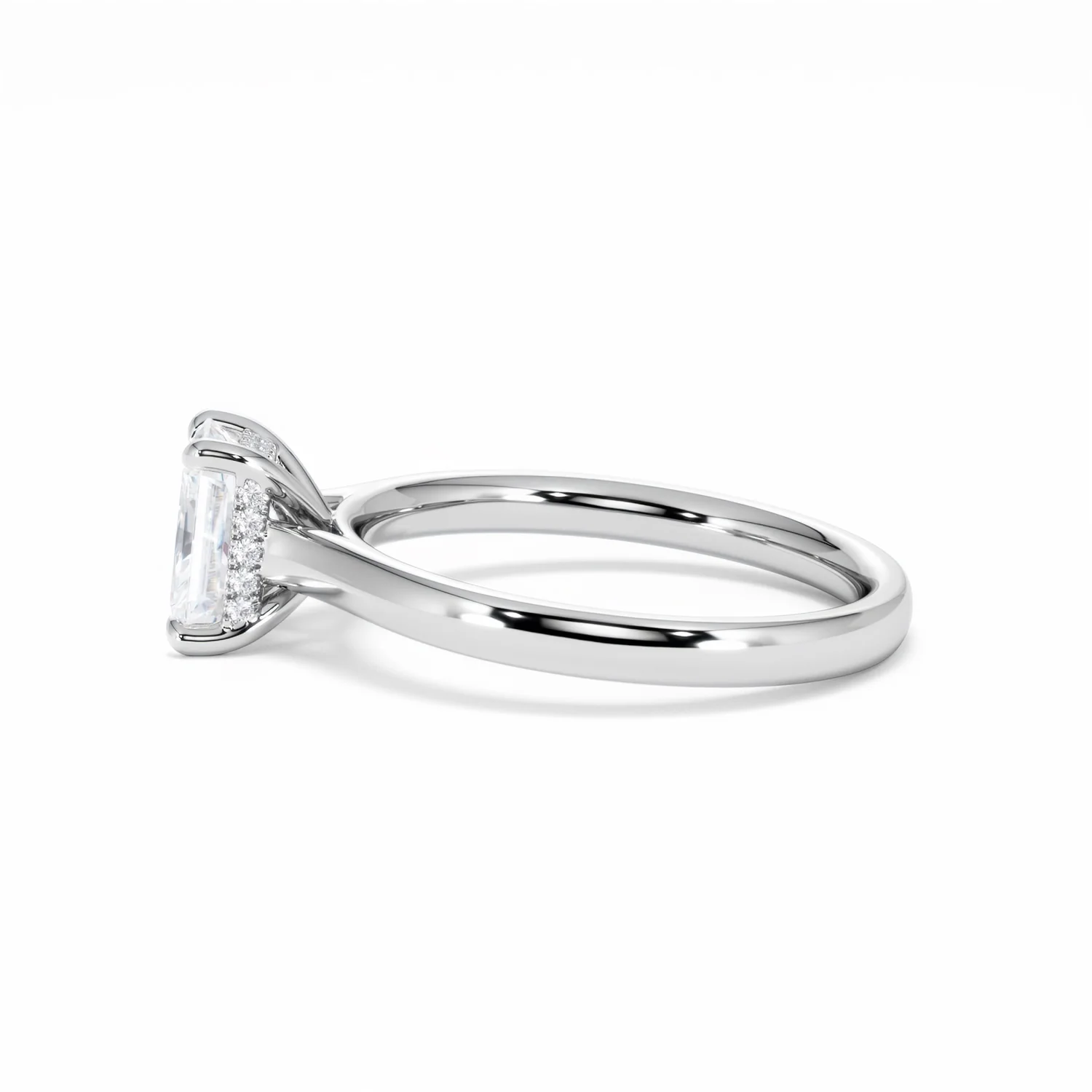 Amora Radiant 1.00ct Hidden Halo Diamond Engagement Ring G/VS1 Set in 18K White Gold - Image 70