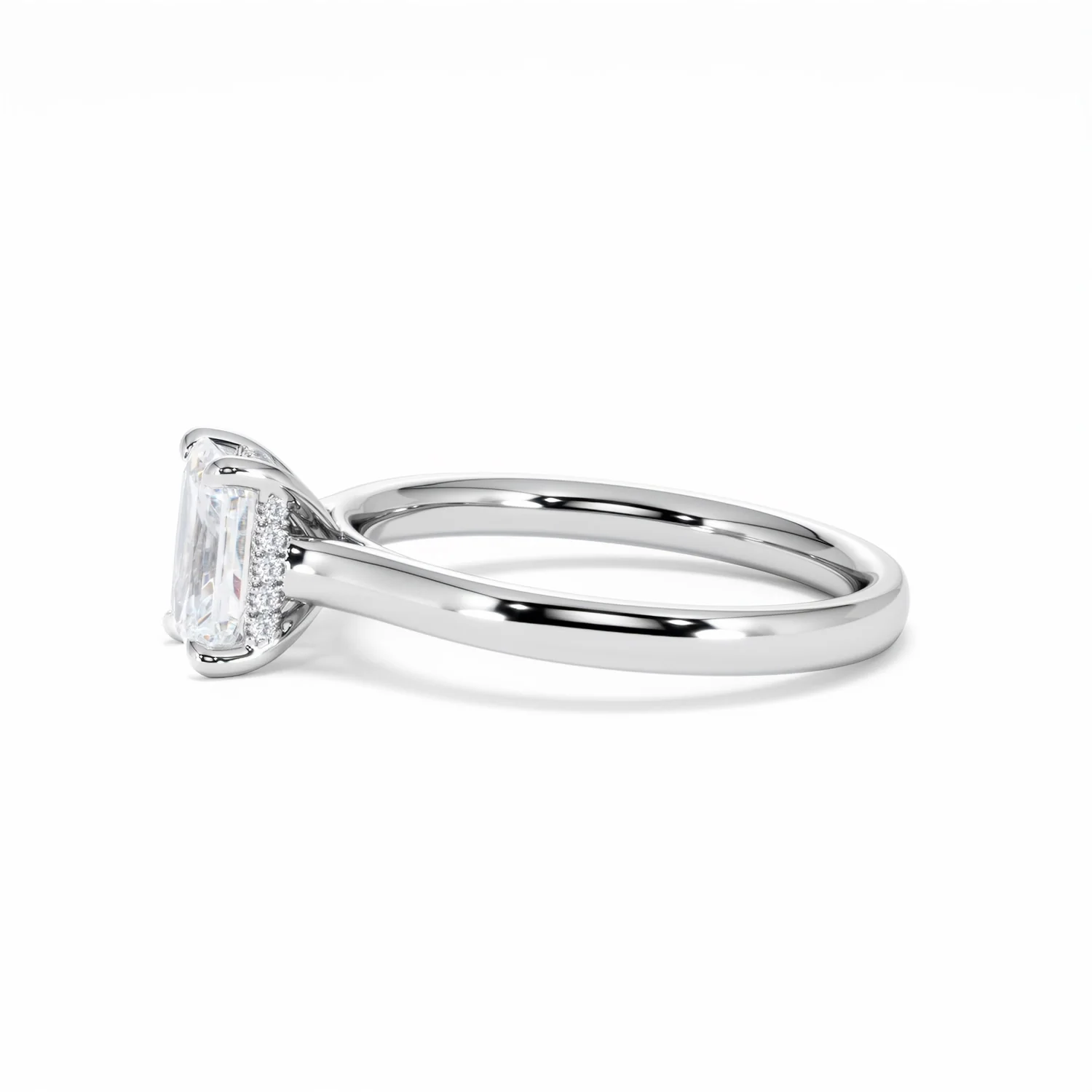 Amora Radiant 1.00ct Hidden Halo Diamond Engagement Ring G/VS1 Set in 18K White Gold - Image 73