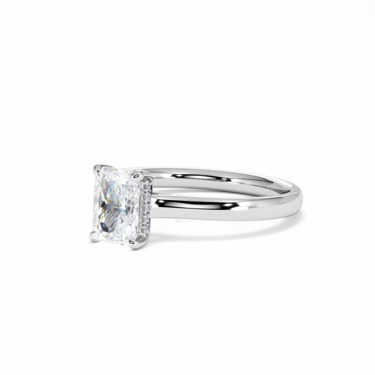 Amora Radiant 1.00ct Hidden Halo Diamond Engagement Ring G/VS1 Set in 18K White Gold - Image 82