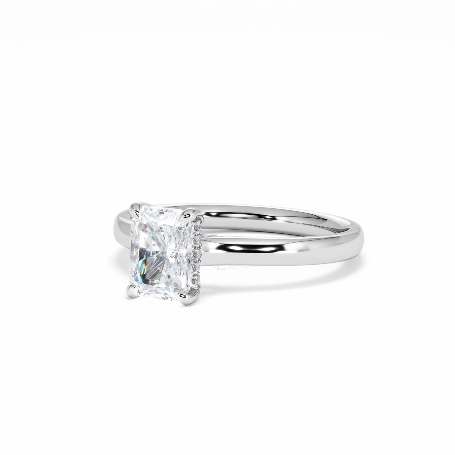 Amora Radiant 1.00ct Hidden Halo Diamond Engagement Ring G/VS1 Set in 18K White Gold - Image 84