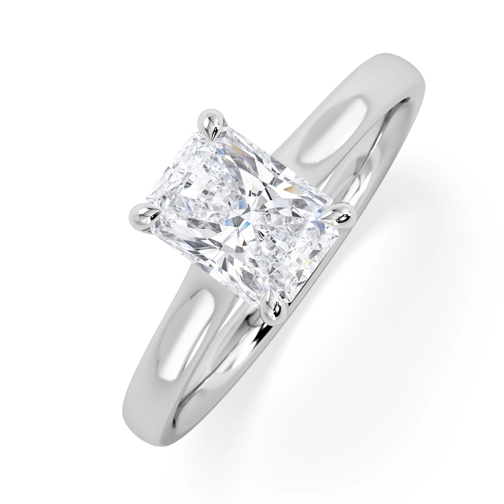 Amora Radiant 1.00ct Hidden Halo Diamond Engagement Ring G/VS1 Set in Platinum