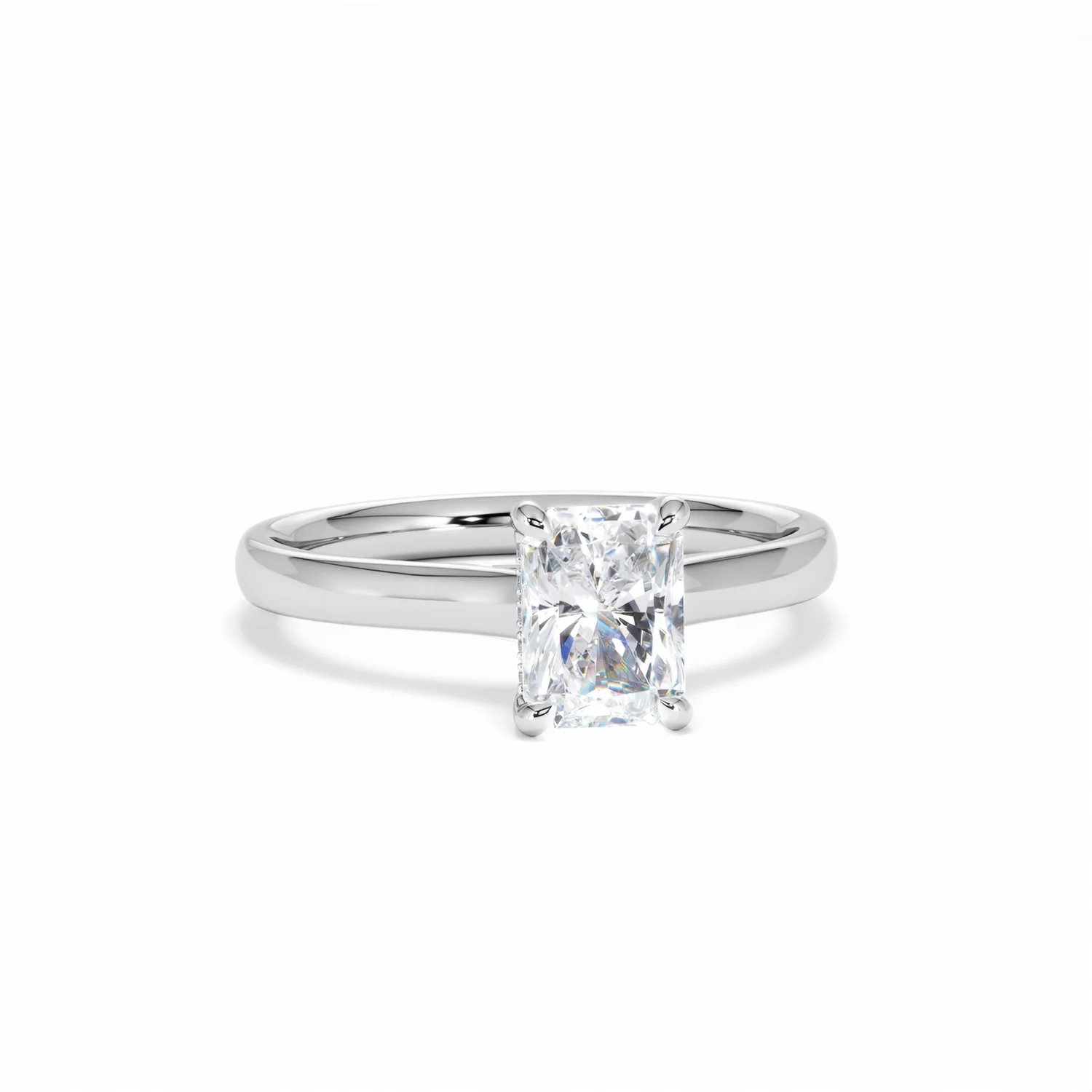Amora Radiant 1.00ct Hidden Halo Diamond Engagement Ring G/VS1 Set in Platinum - Image 12