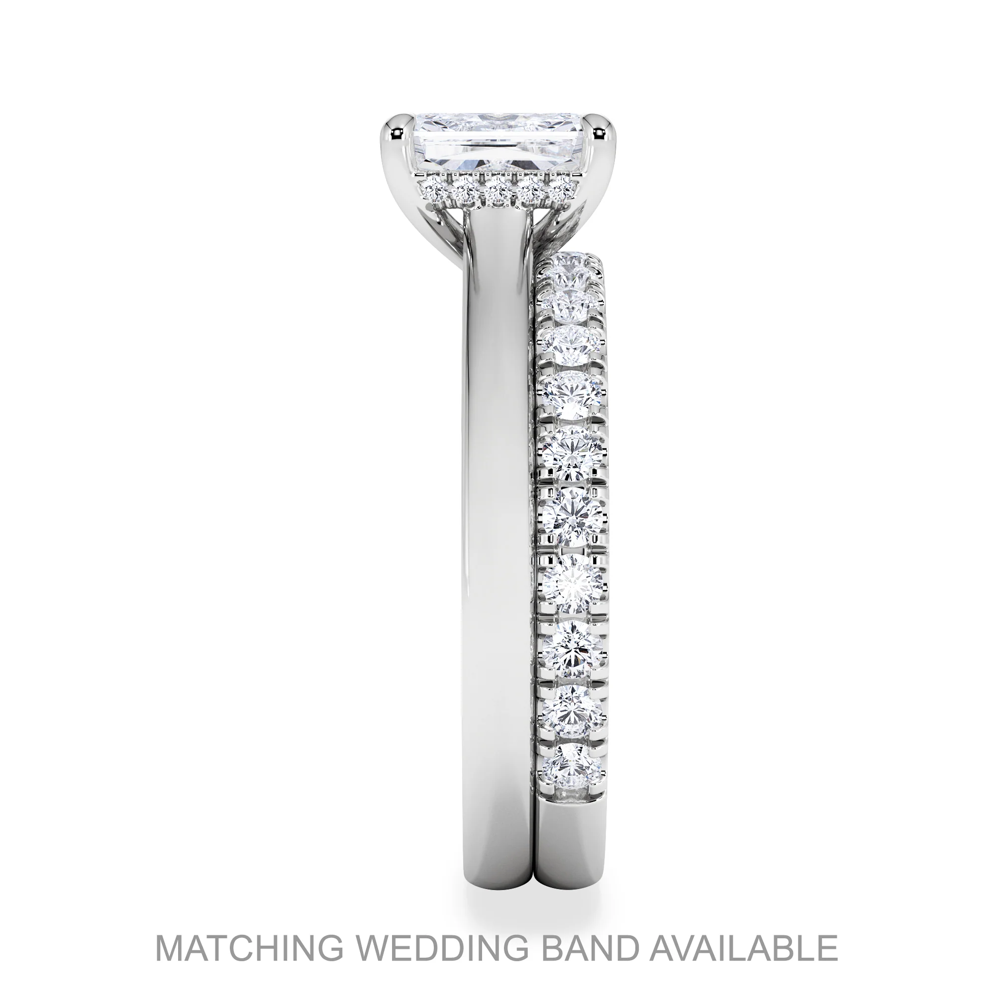 Amora Radiant 1.00ct Hidden Halo Diamond Engagement Ring G/VS1 Set in Platinum - Image 7
