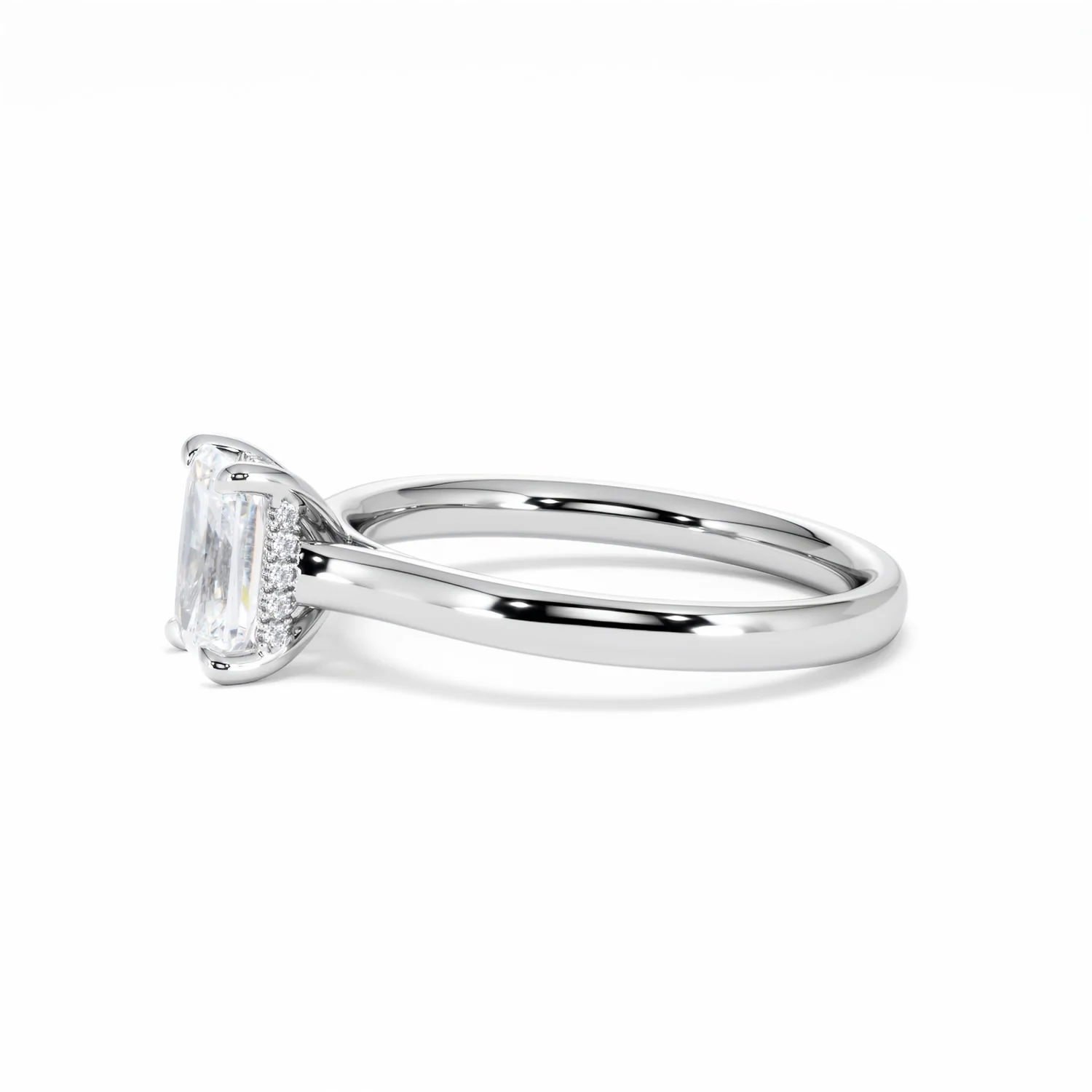 Amora Radiant 1.00ct Hidden Halo Diamond Engagement Ring G/VS1 Set in Platinum - Image 74