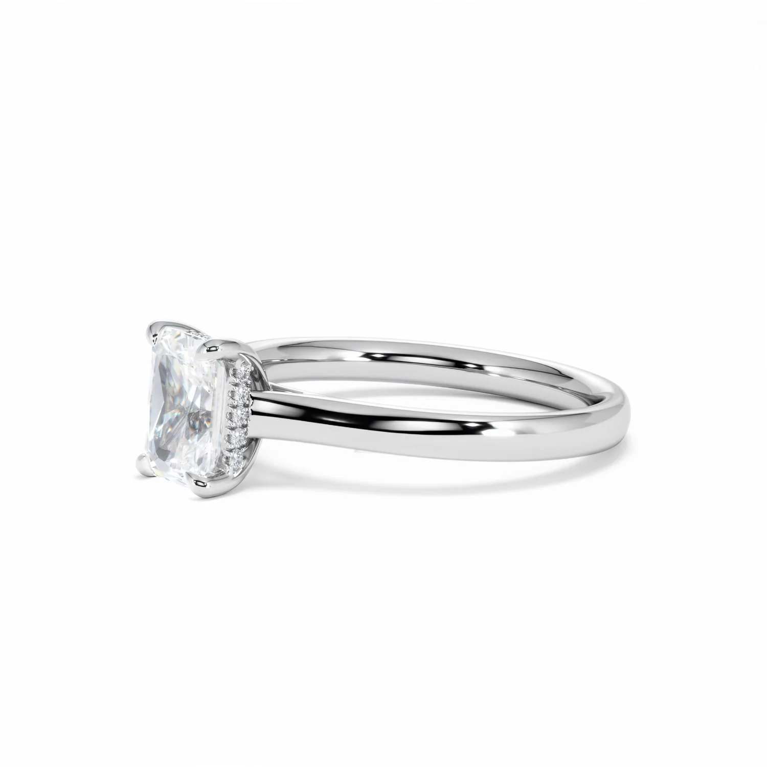 Amora Radiant 1.00ct Hidden Halo Diamond Engagement Ring G/VS1 Set in Platinum - Image 78