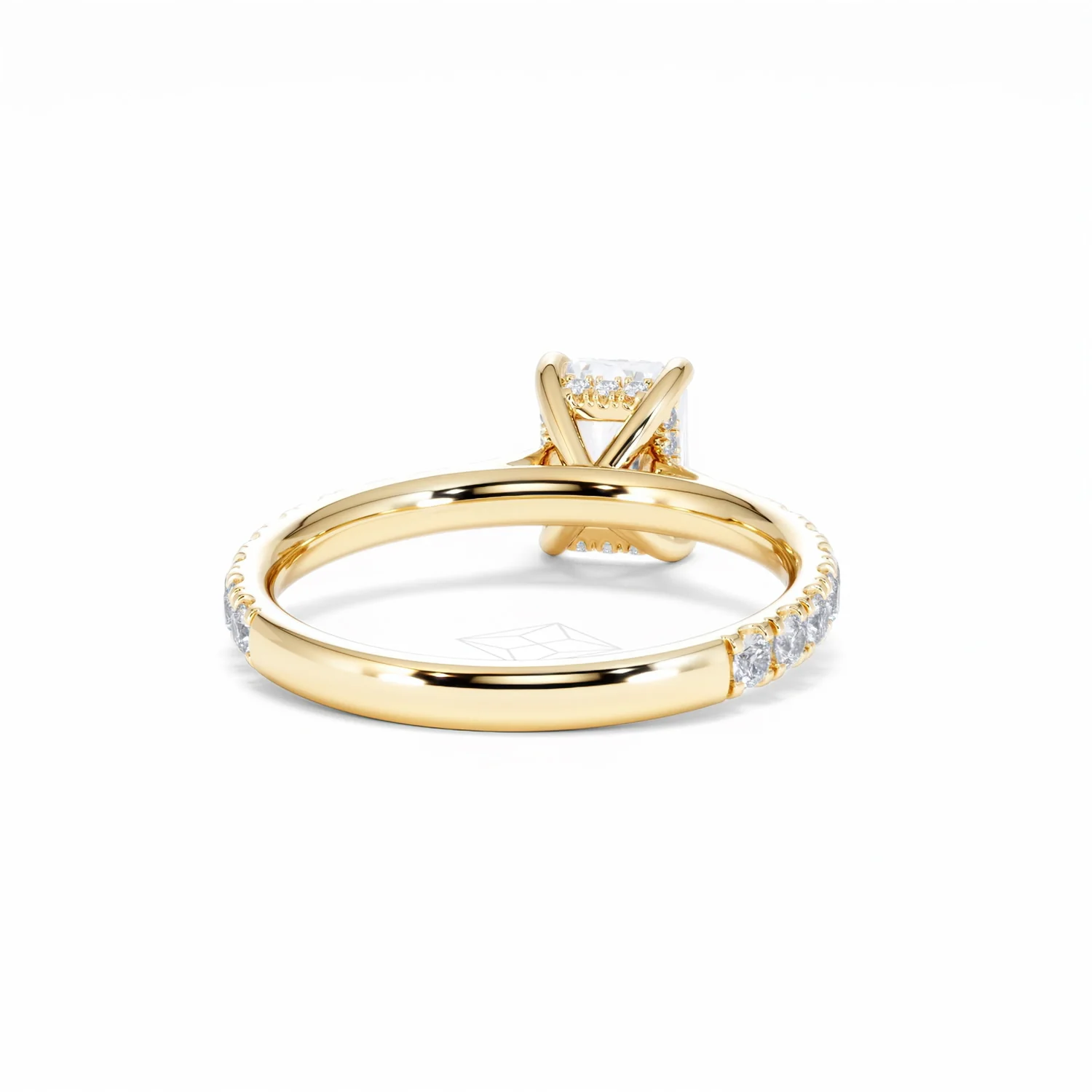 Amora Radiant 1.00ct Hidden Halo Diamond Engagement Ring With Side Stones Set in 18K Gold - Image 47