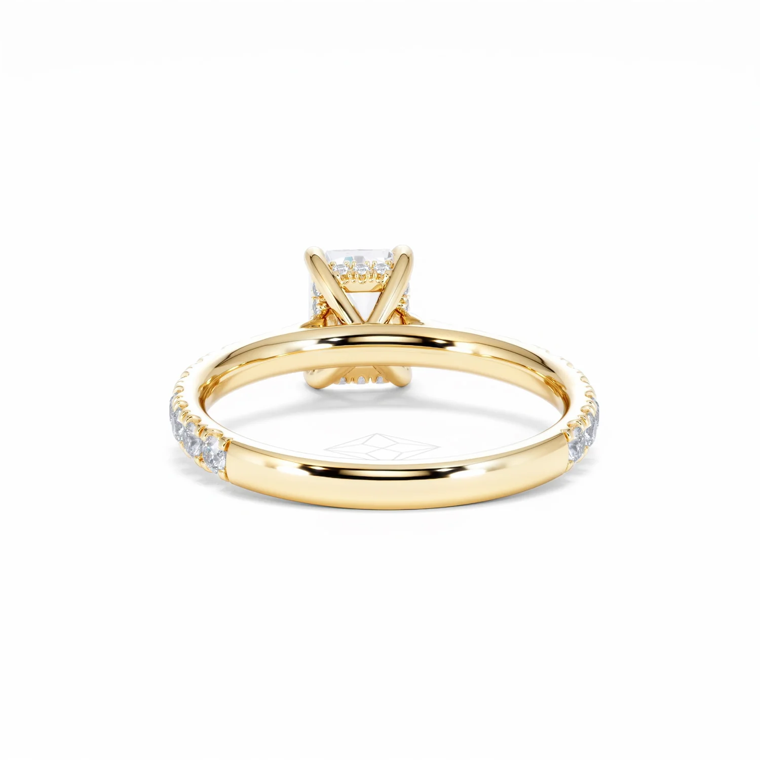 Amora Radiant 1.00ct Hidden Halo Diamond Engagement Ring With Side Stones Set in 18K Gold - Image 51
