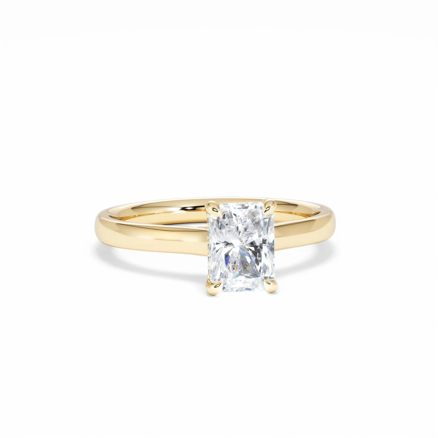 Amora Radiant 1.00ct Hidden Halo Lab Diamond Engagement Ring F/VS1 Set in 18K Gold - Image 12